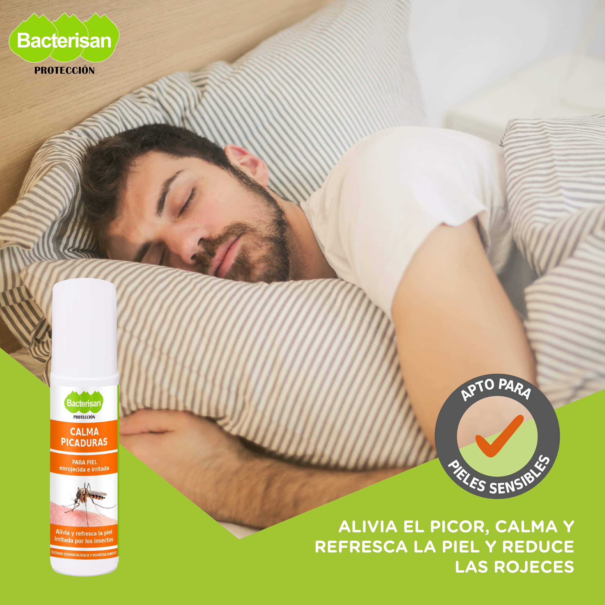 BACTERISAN Dermo Roll On, lenisce le punture d'insetto, allevia il prurito e lenisce la pelle, effetto rinfrescante, adatto a bambini e adulti 15 Ml, trasparente
