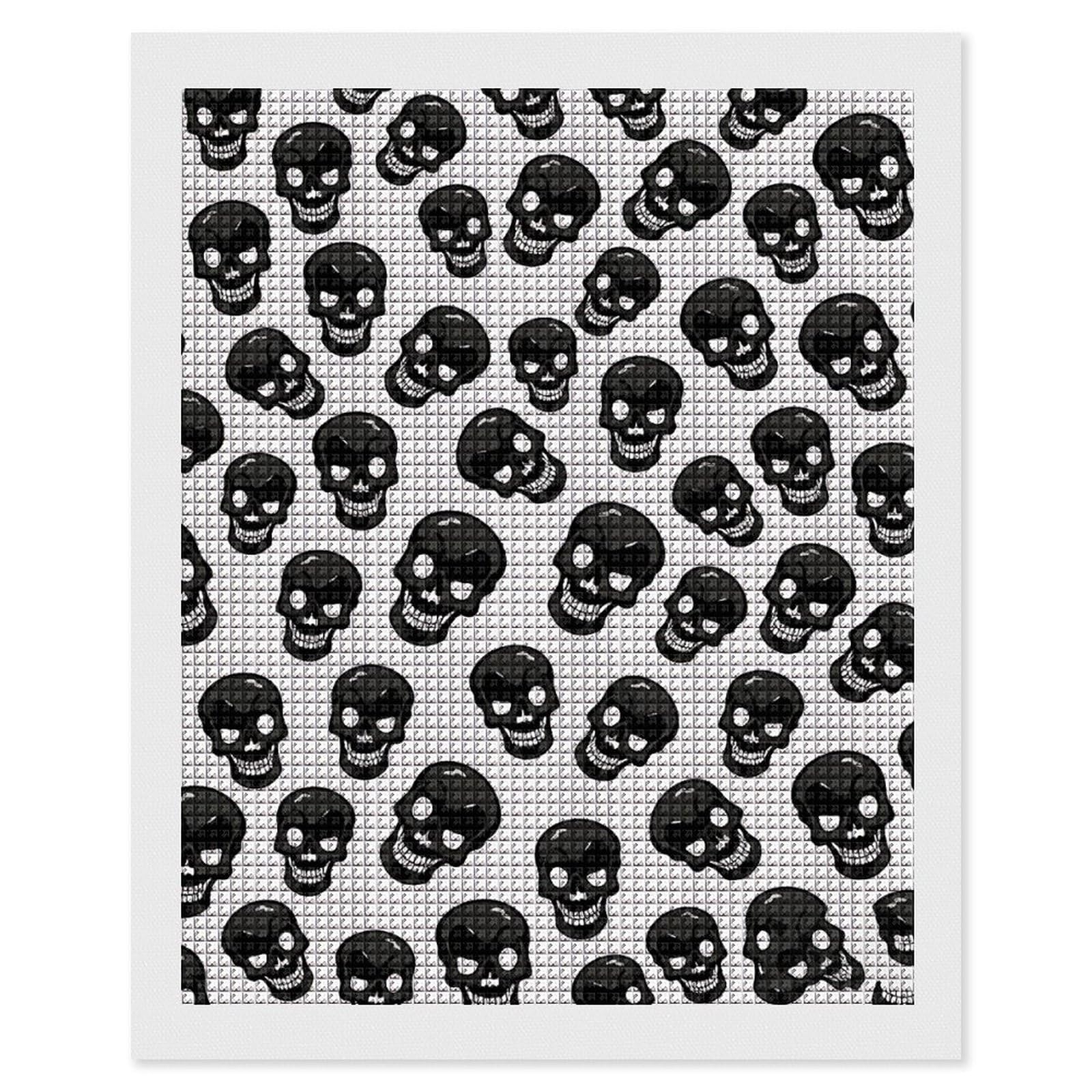 FodPand Skull 5D Diamond Painting Kits for Adults Beginners Full Drill Square Diamond Dots Pictures Gem Art Supplies for Home Wall Room Decoration DIY Craft Set Gift 16x20