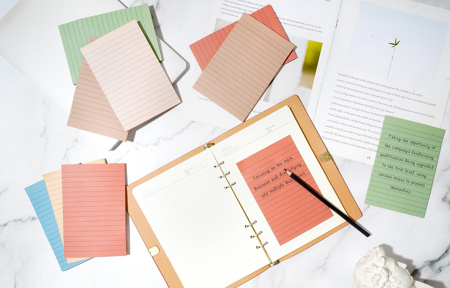 (9 Pads) Lined Sticky Notes 4x6 in Post, Vintage Colors Self Pad Its thumbnail