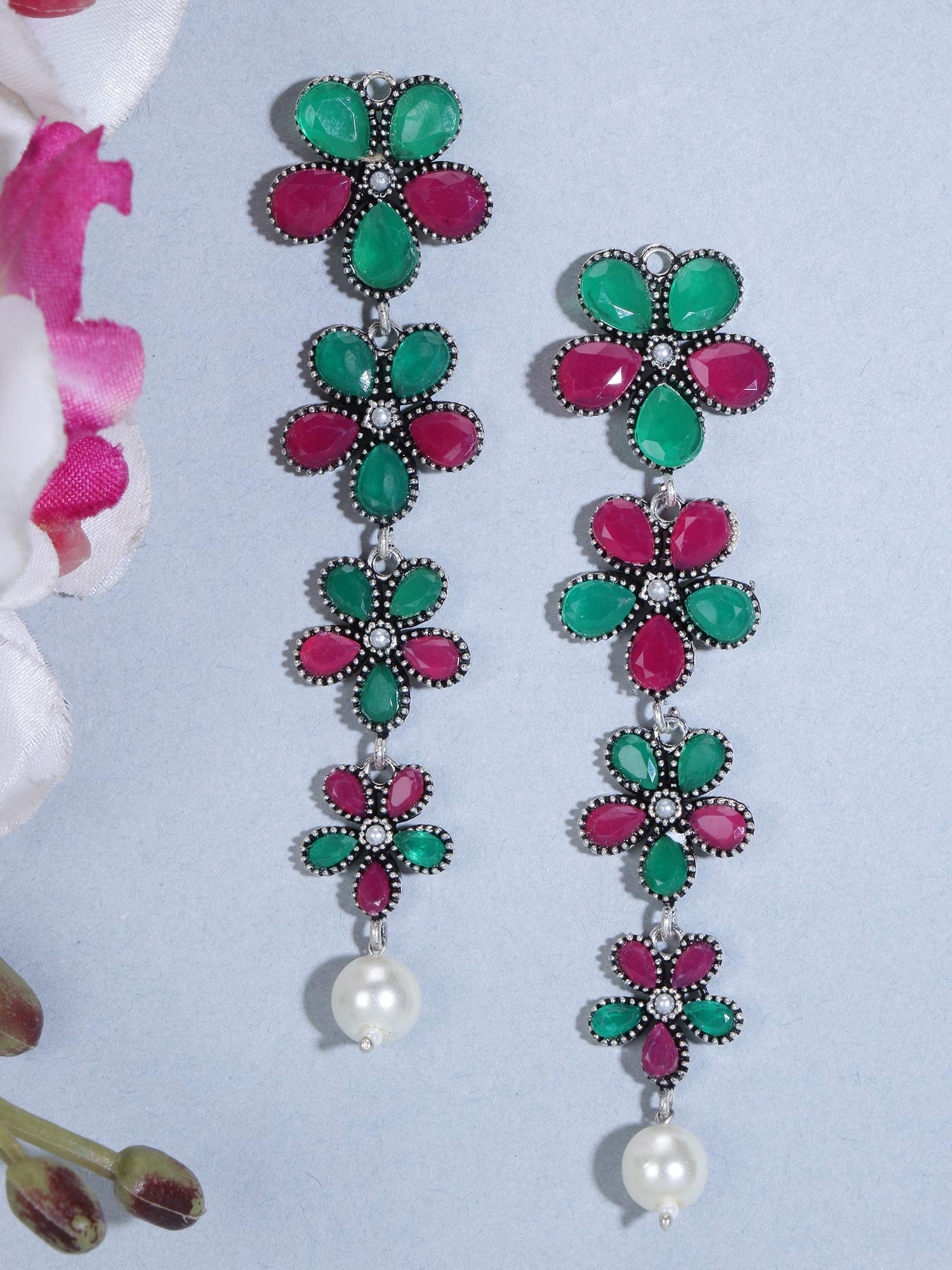 Women's Combo German Oxidized Long Earrings, Stylish Gift