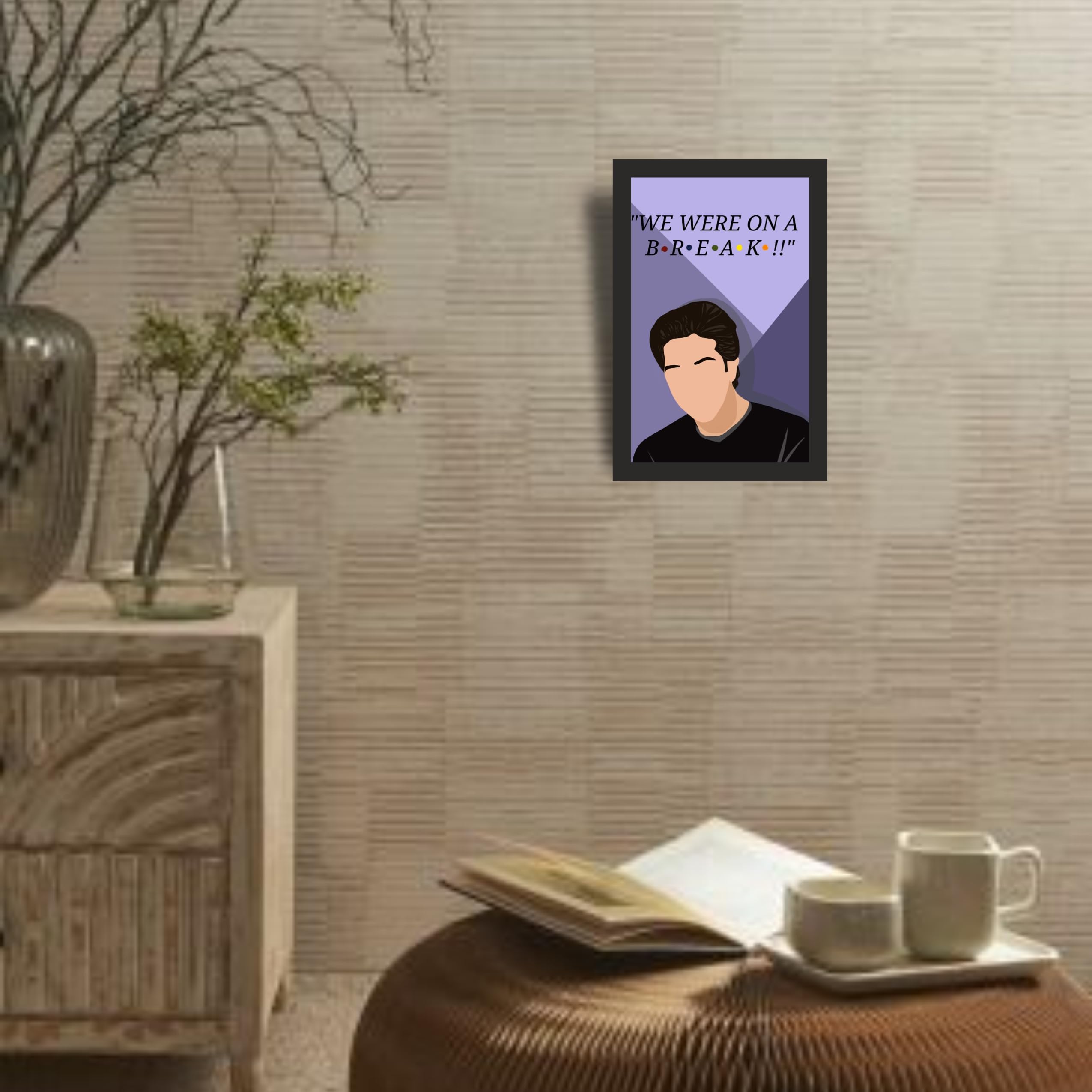 Friends Ross Purple Break Portrait Photo Frame A4 Black