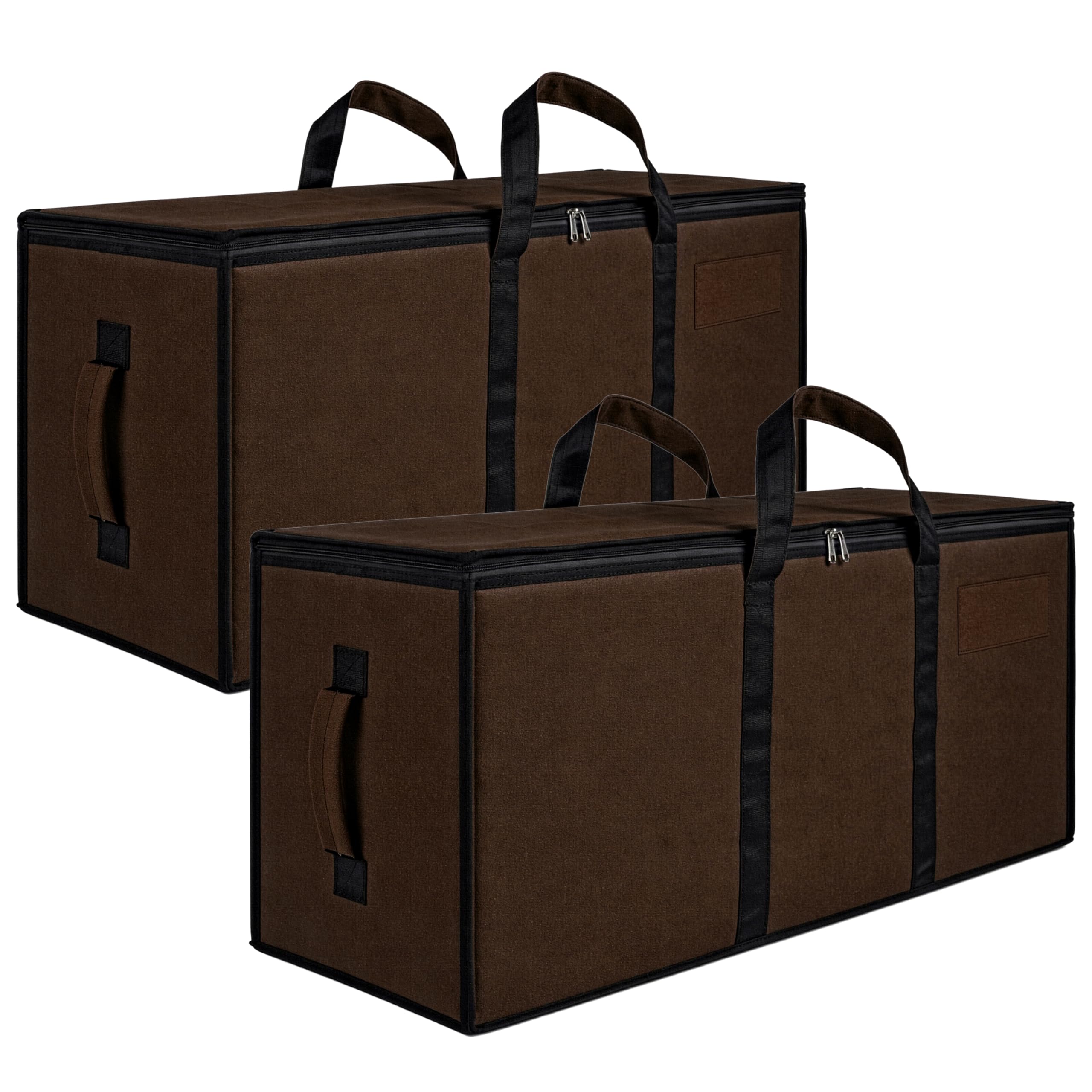 Storite 2 Pack Jumbo Super-Size 81 L Canvas Heavy Duty Storage Bag | for Toys/Stationery/Blankets/Clothes/Moisture Proof Moving Bags MultiPurpose With Strong Handles (87x26x36 cm) Brown