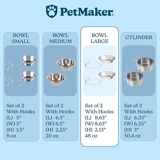Foto 6 de 7 de PETMAKER Cuencos Colgantes de Acero Inoxidable para Mascotas para Perros y Gatos, Jaula, Perrera y Jaula