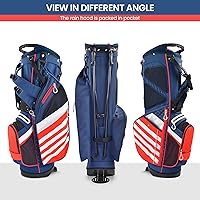 Vista 7 de Bolsa de Soporte de Golf, Ligera con Divisores Superiores de 14 Compartimentos, Bolsa de Transporte de Golf con 8 Bolsillos, Bolsa de Golf