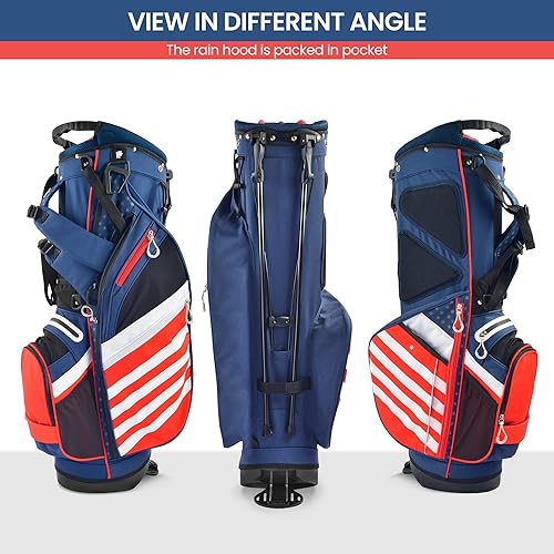 Miniatura 7 de BOBOPRO Bolsa de Soporte de Golf, Ligera con Divisores Superiores de 14 Compartimentos, Bolsa de Transporte de Golf con 8 Bolsillos, Bolsa de Golf