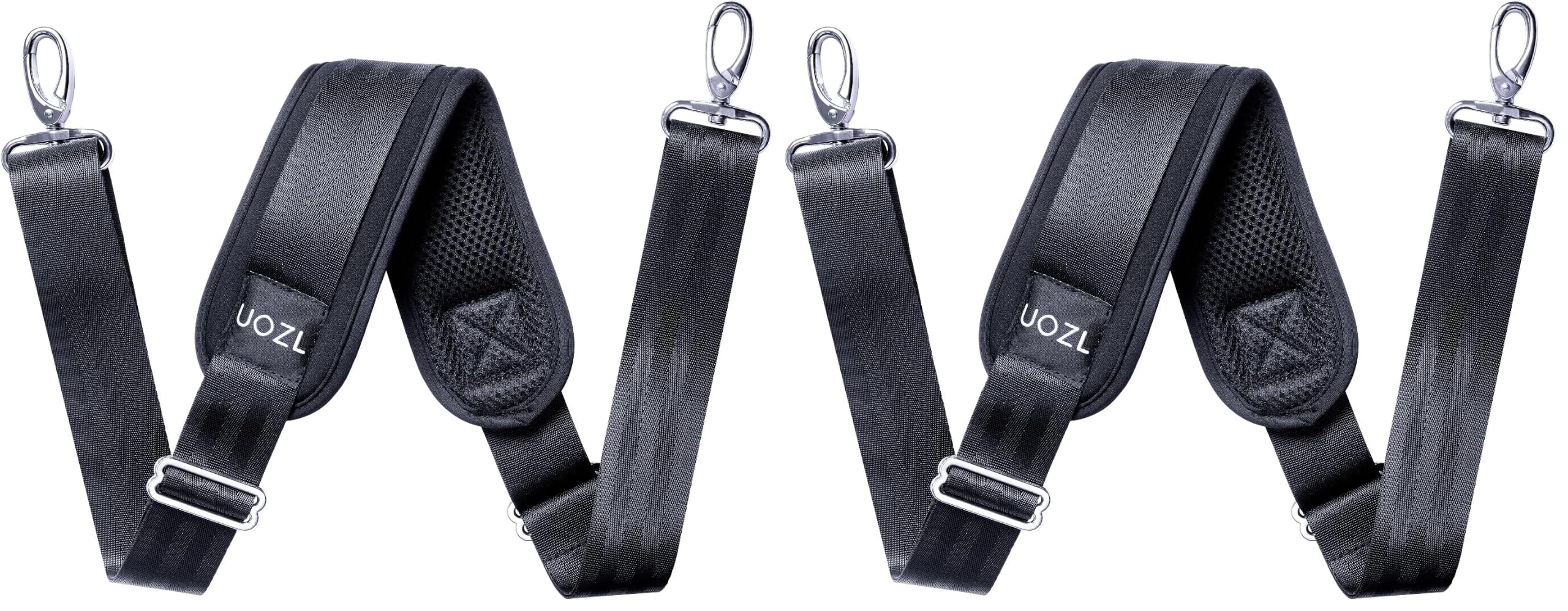 59 Inch Shoulder Straps, Soft with Ultra-Thick Fixed Shoulder Pad, Two Way Independently Adjustable Buckle Replacement Straps for Laptop Bag Messenger Bag Tool Bag Luggage,Black (Pack of 2)