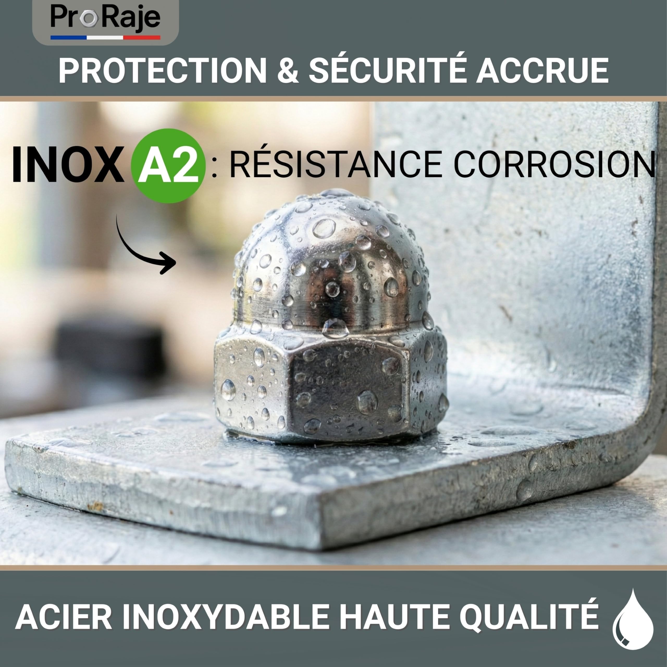 Tuerca de seguridad de acero inoxidable M12 | tuercas de sujeción hexagonales | DIN 1587 de acero inoxidable A2-070 (V2A/304) | tornillos de protección de tuercas de acero inoxidable, pernos, varillas