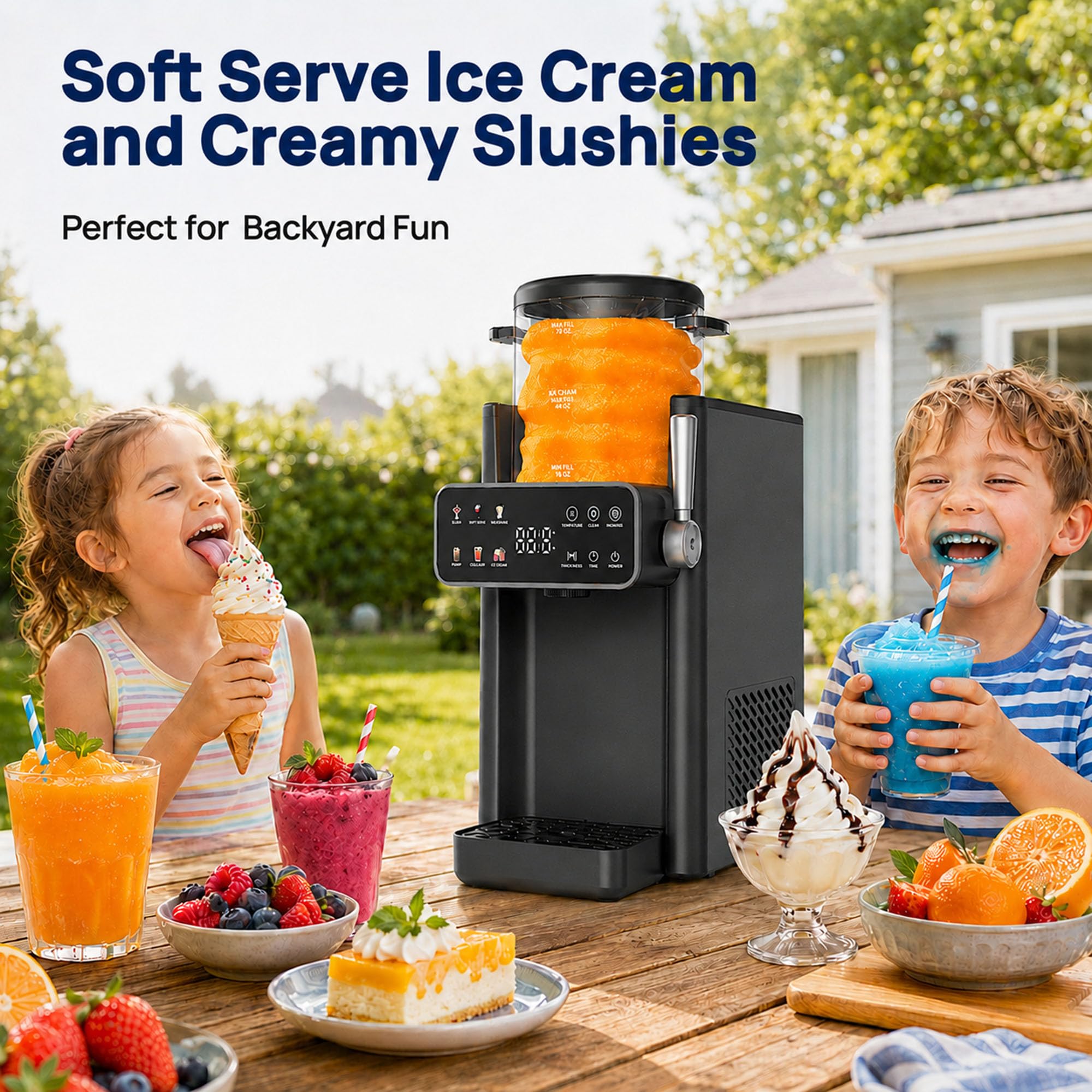 Máquina de granizado 6 en 1 para el hogar, limpieza automática, temporizador de marcación de 12 horas para el hogar para granizados, frappé, batidos y margaritas, sin necesidad de hielo