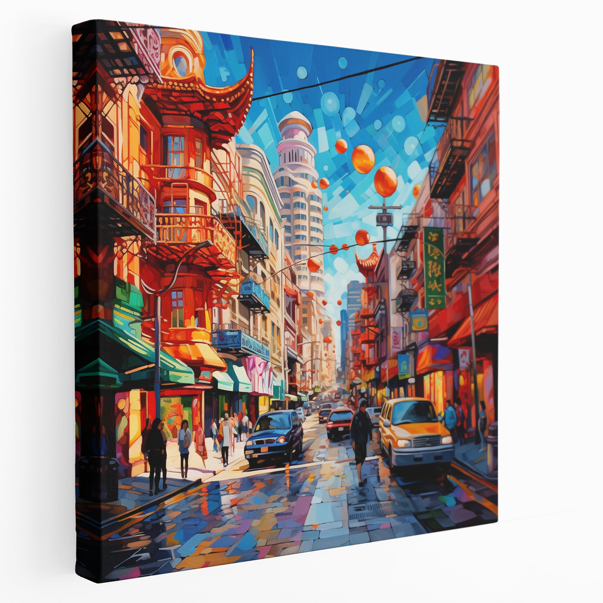 Painted Anarchy San Francisco's Chinatown obraz akrylowy wydruk na płótnie, 30 cm x 30 cm