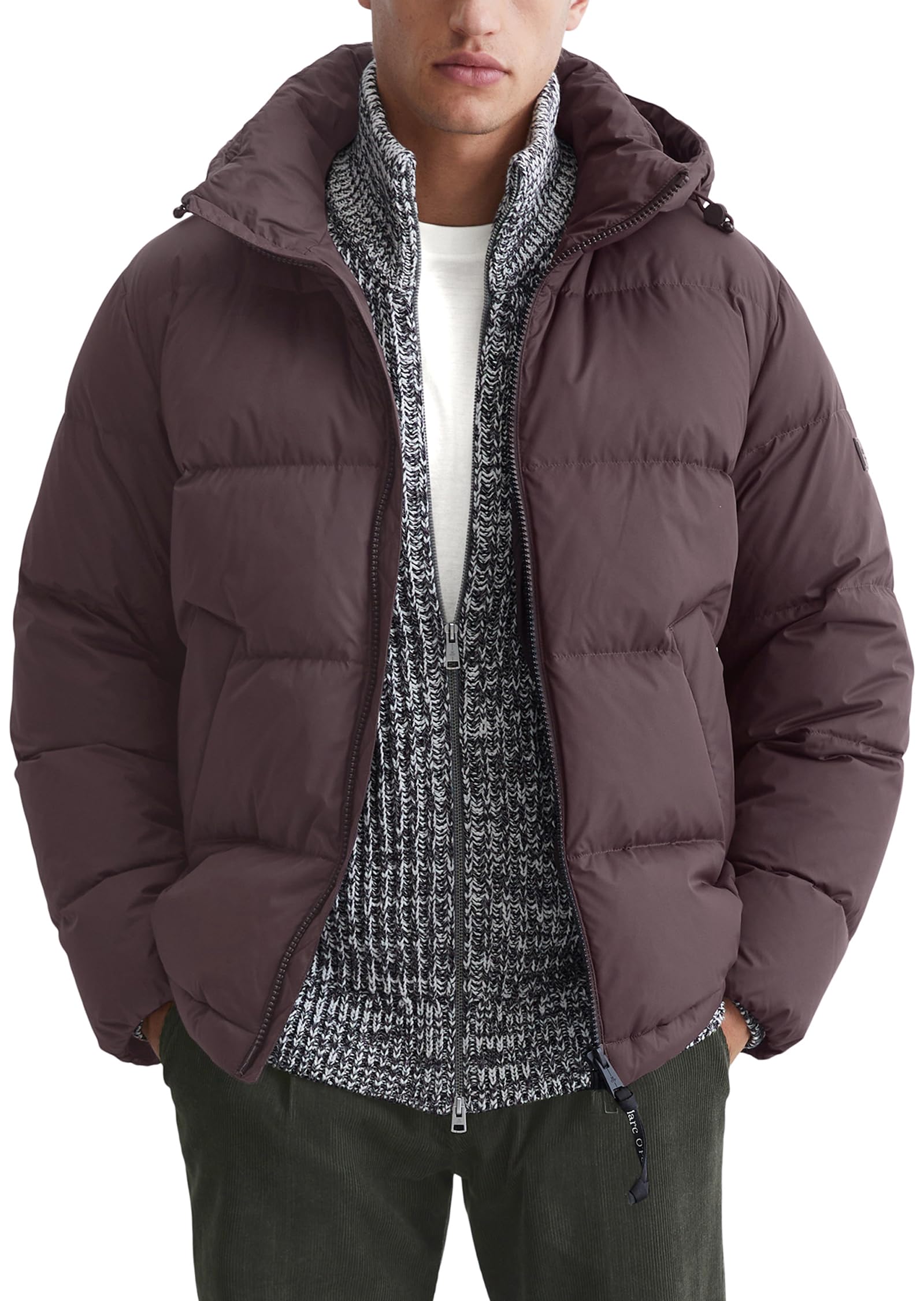 Marc O'Polo Herren Daunenjacke mit Kragen gefüttert