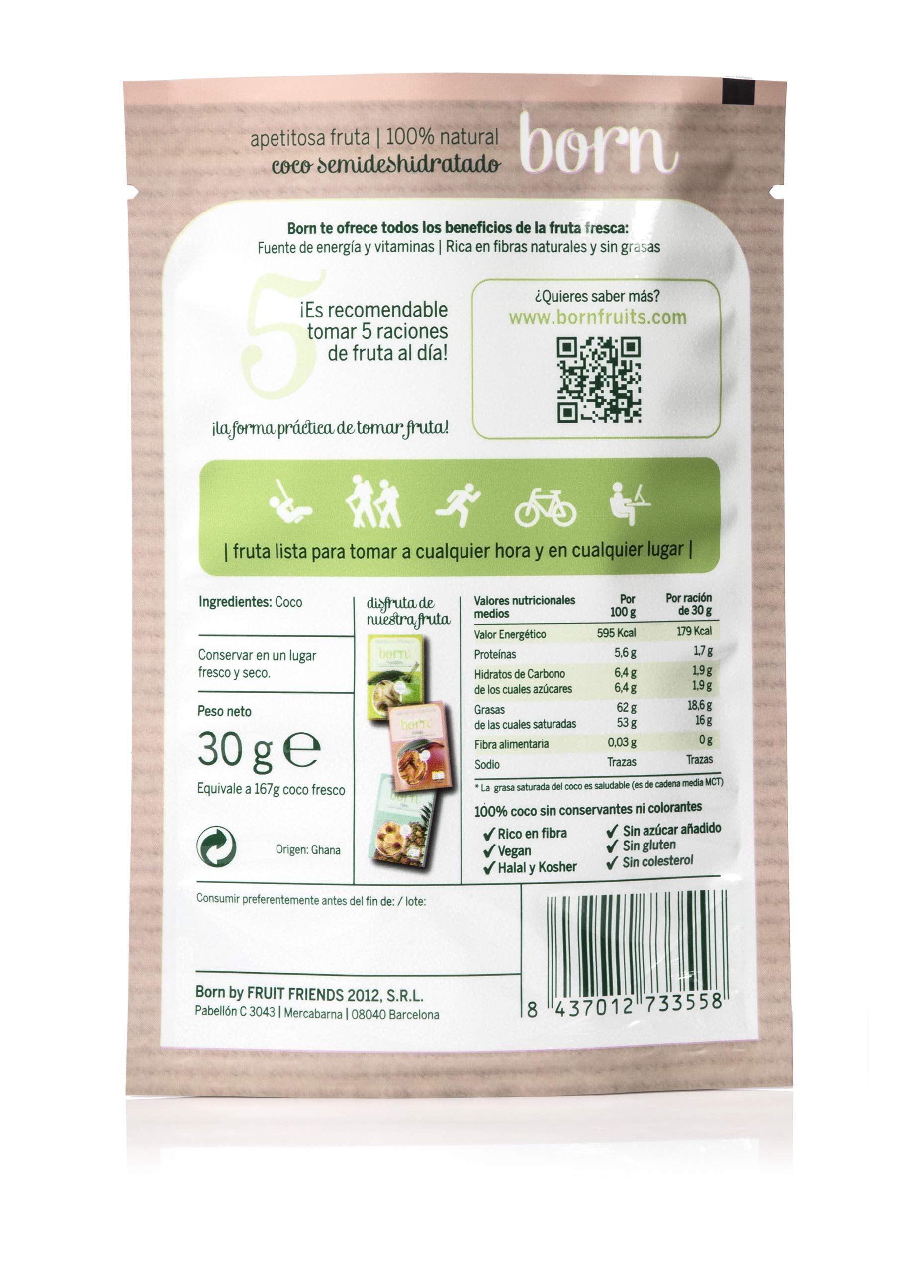 Born, Coco deshidratado - 24 de 30 gr. (Total: 720 gr.)