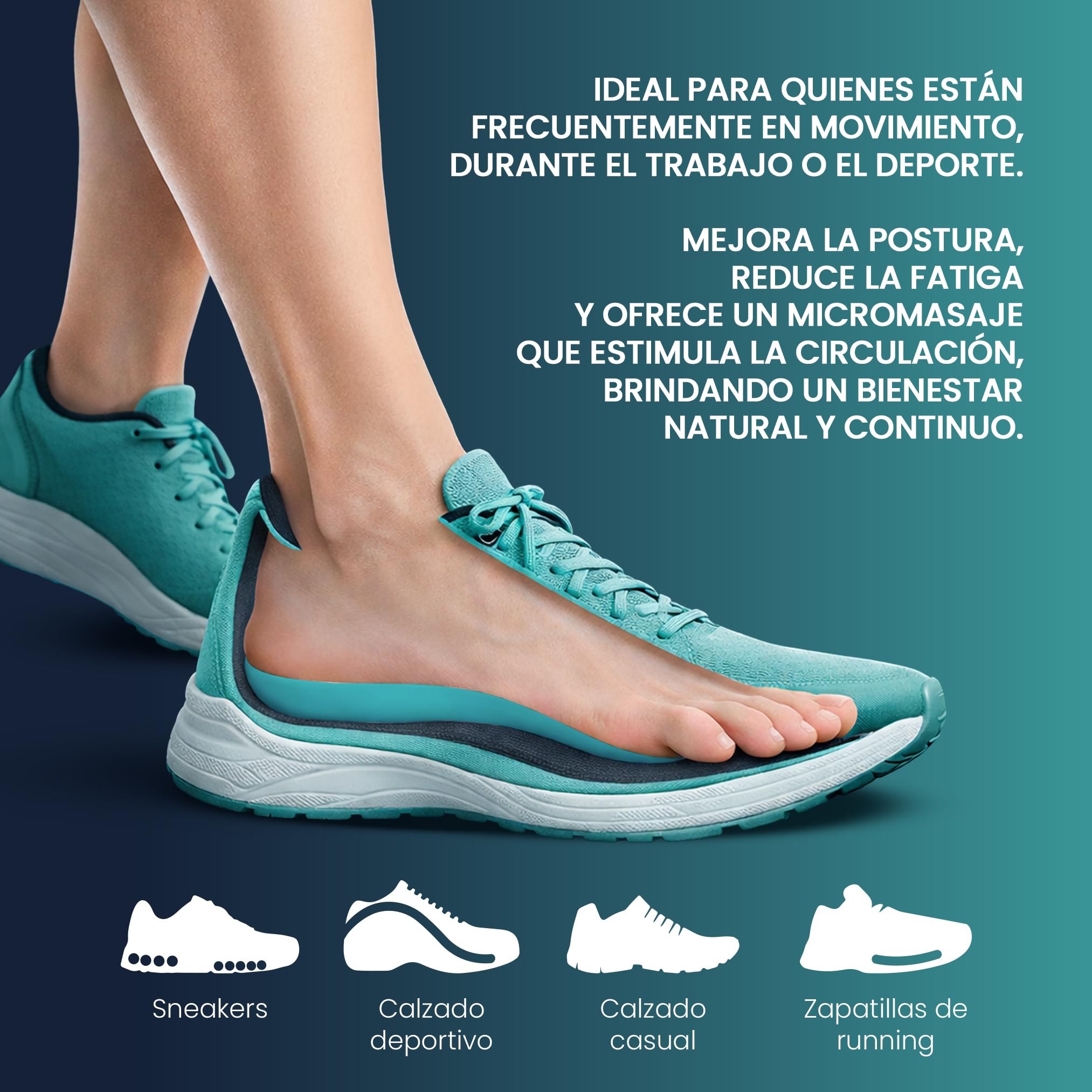 Bionaif Day Plantilla Ortopédica para Zapatillas y Calzado Deportivo, Comodidad Diaria y Soporte del Arco Plantar, Actividad Física Ligera y Uso Diario, Talla 43-48