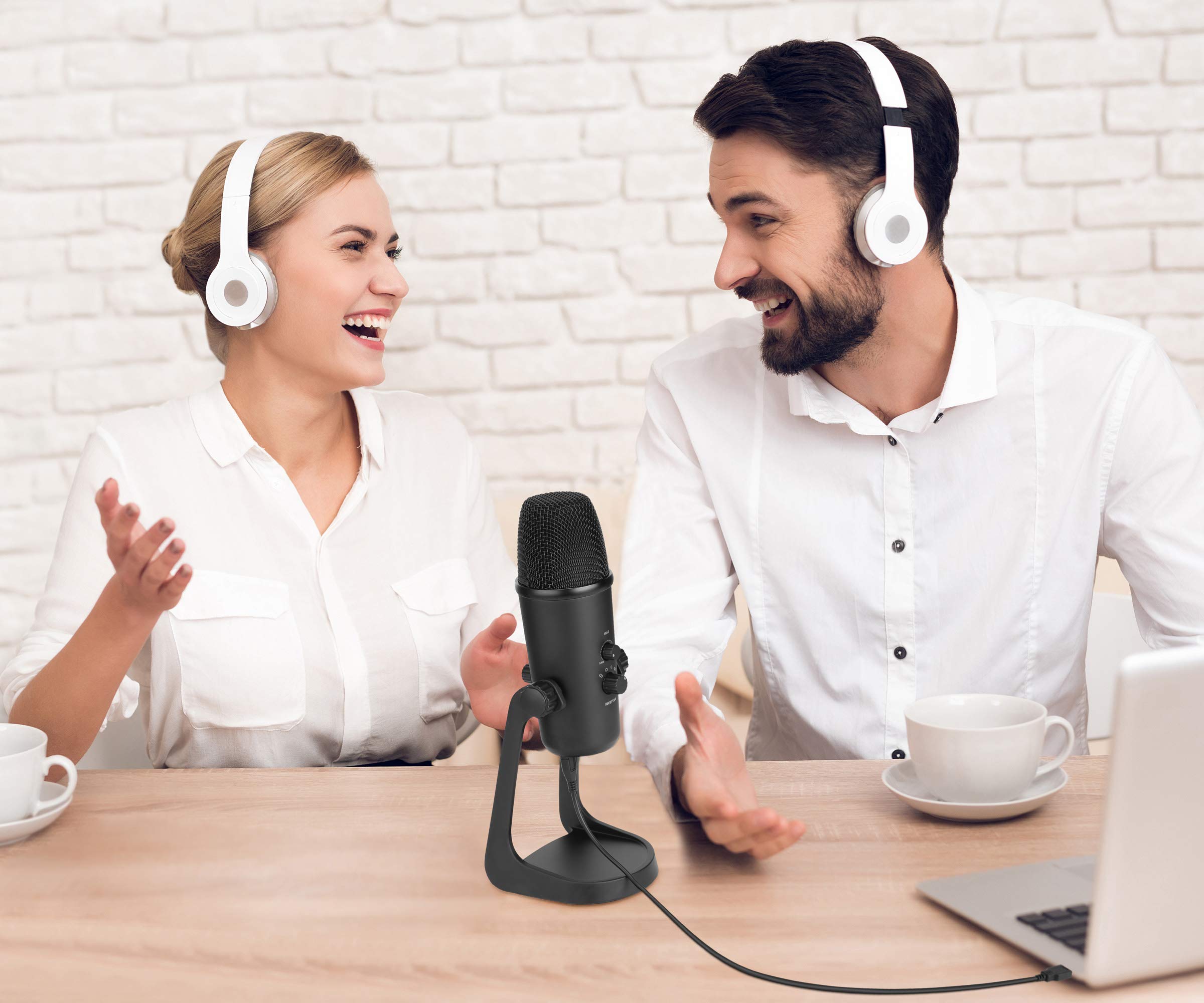 Vidpro XM-USB - Microfono stereo USB per Windows e Mac, design in metallo resistente con supporto da tavolo per registrazione, artisti di registrazione, cantanti, musicisti e interviste