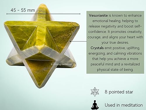 Miniatura 315 de Amazing Gemstone Larvikite Merkaba Crystal – Estrella de Merkaba metafísica de 1 pulgada para meditación – Cristal tetraedro energético y piedras