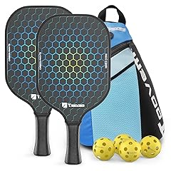 Toovem Max T3 Carbon Fiber Pickleball Paddles Set of 2 – Lightweight T300 Pickleball Paddle Carbon Fiber Racket, 2 Pickle Ball Paddles Gifts with Bag & 4 Balls, for Beginner & Intermediate Players