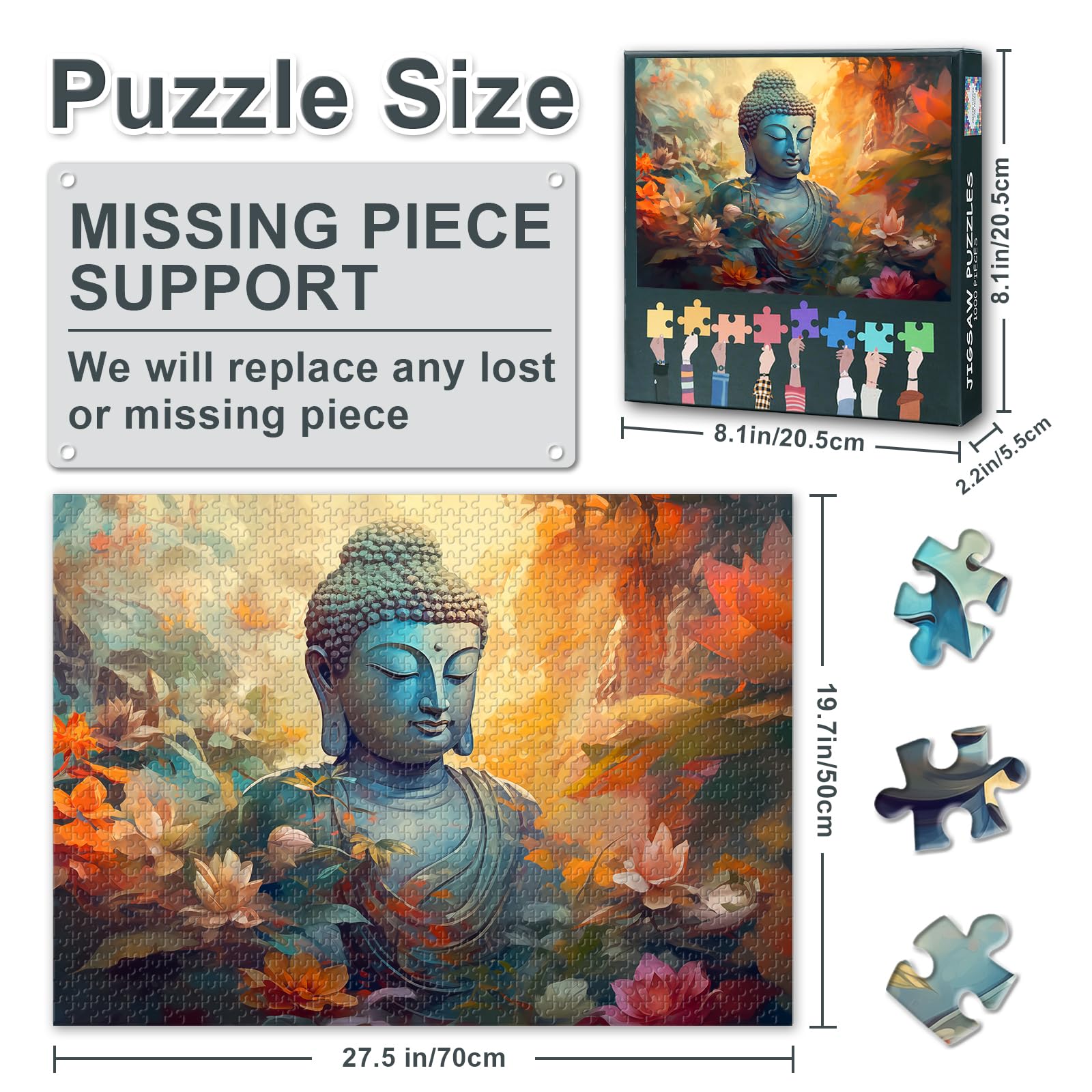 Jigsaw Puzzle, Buddha Art, Puzzles for Adults 1000 Piece (Religious Culture Series) - Image 3