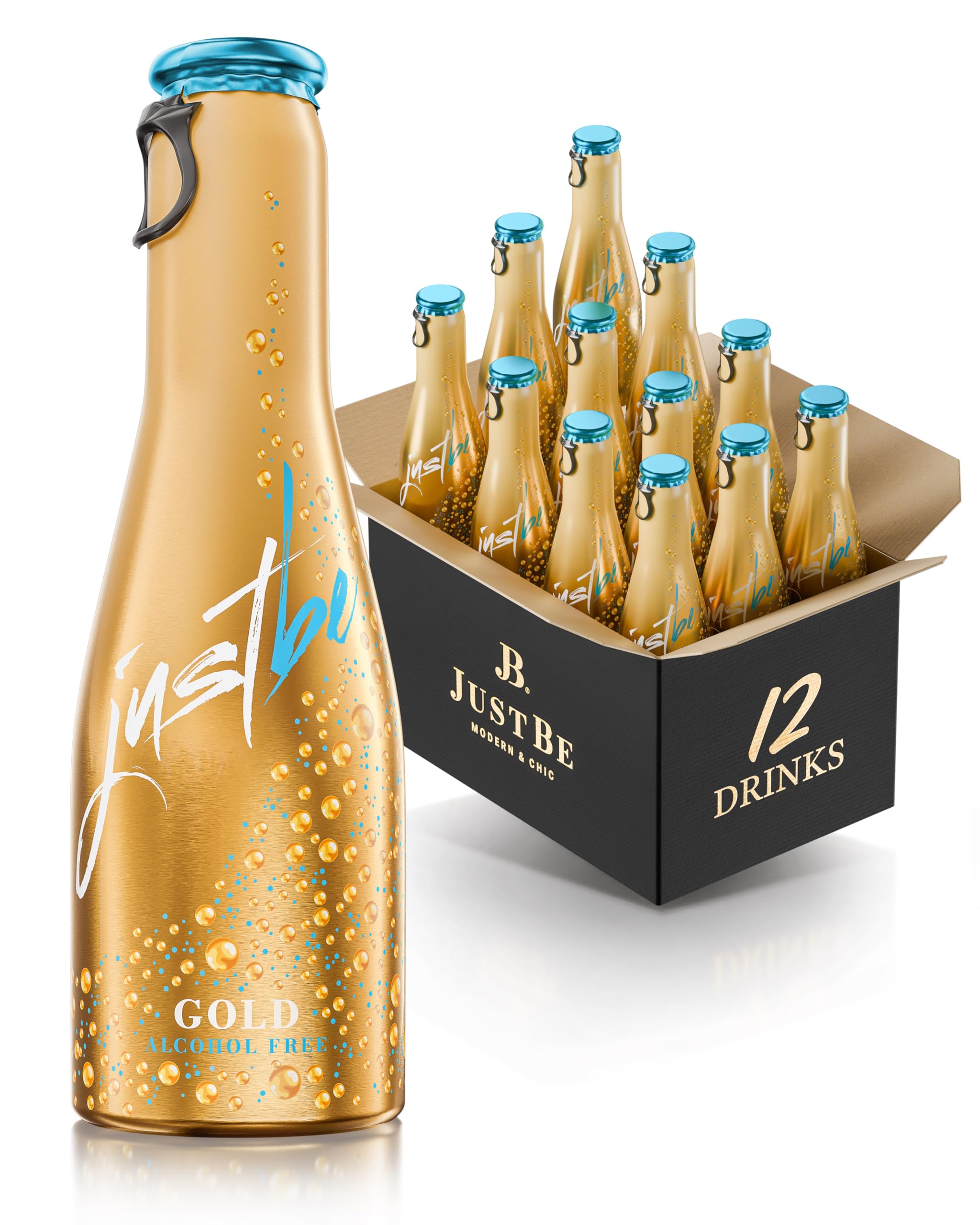 JustBe Gold Alkoholfrei | Piccolo frizzante l Alkoholfreier Gold (12 x 0,2l)