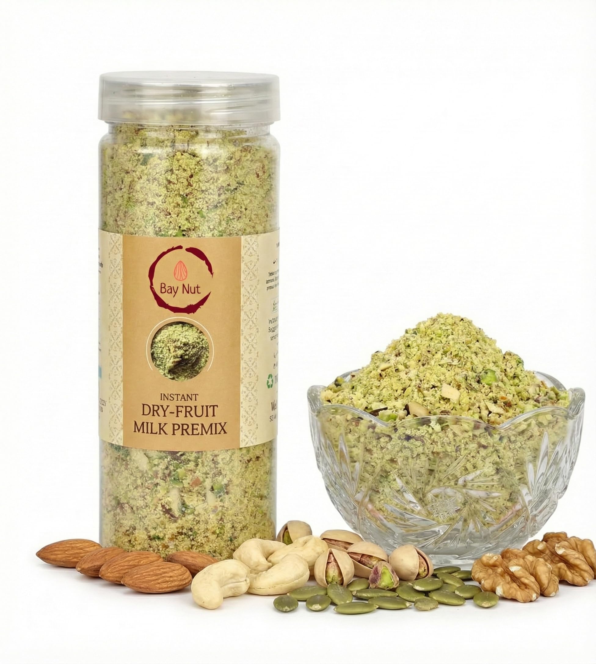 Bay Nut Instant Dry-Fruit Milk Premix, Mixed Nuts and Dry Fruits Powder, 150g, 100% Natural with Almond, Cashew, Pista, Walnut, Pumpkin Seeds powder-image-7