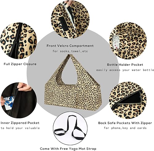 Miniatura 9 de Bolsa para esterilla de yoga  Bolsa de yoga grande con correa para esterilla de yoga, cremallera y bolsillos, bolsas de yoga y transportadores que