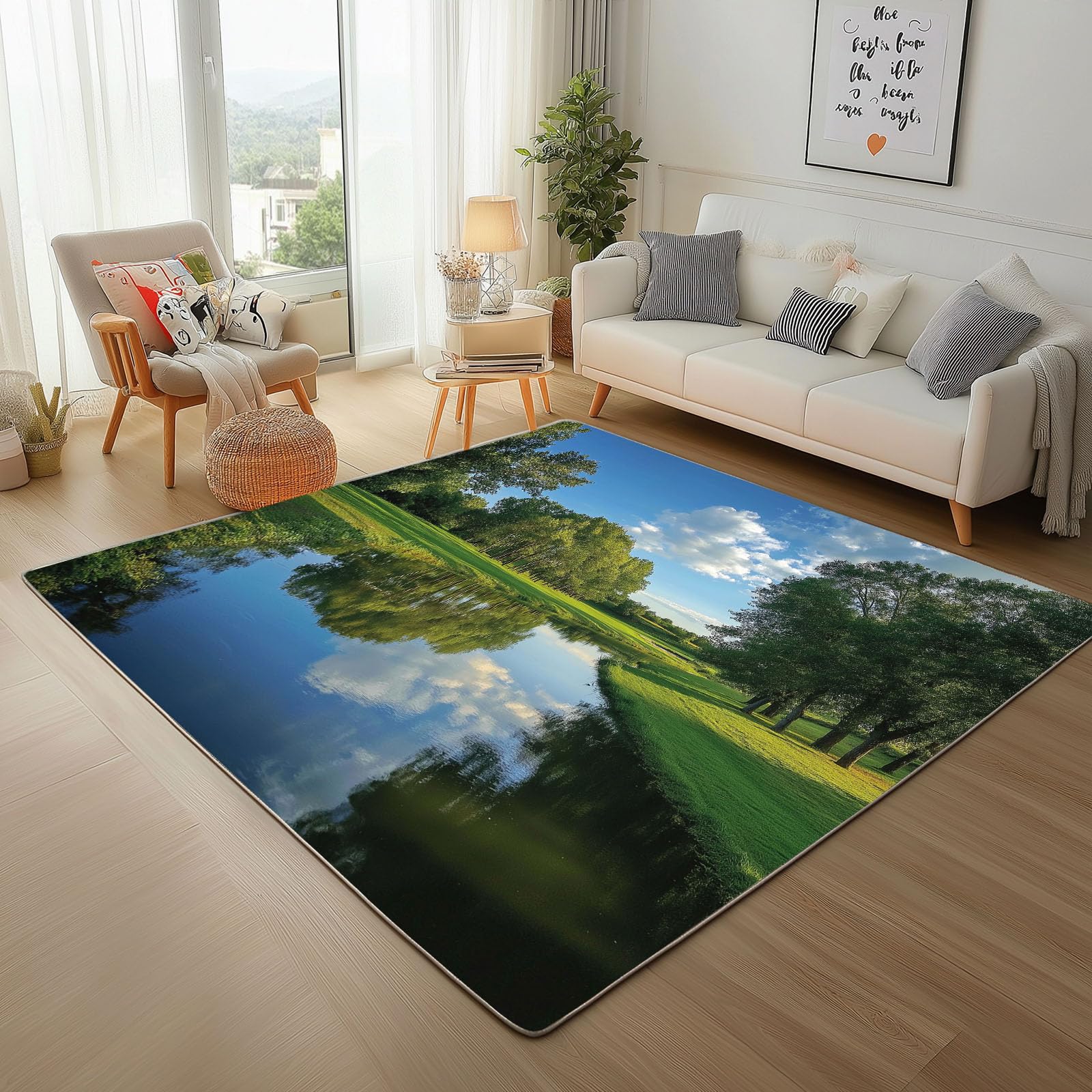 Tapis chambre d'enfant lavable et antidérapant 160x230 doux et moelleux paysage