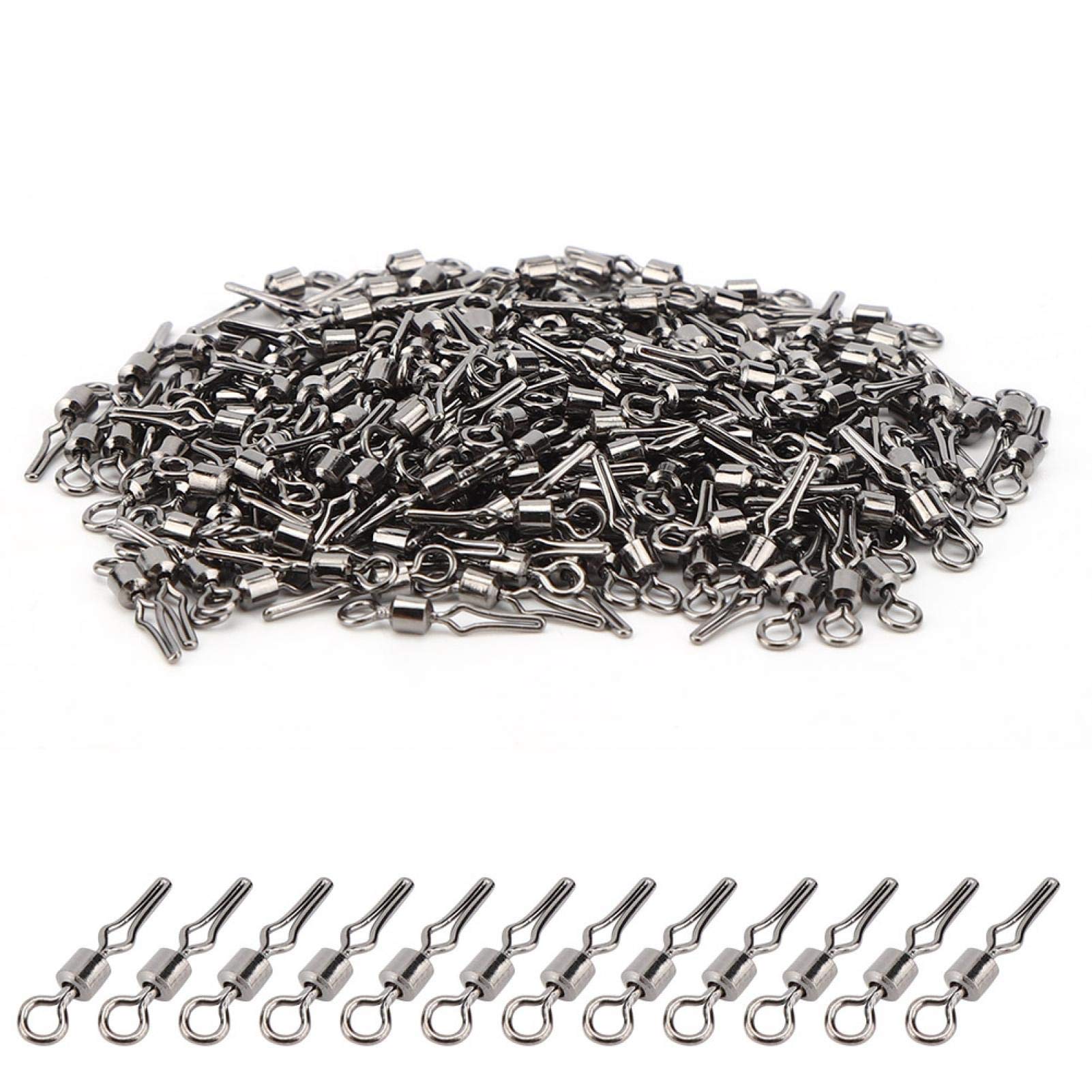 DAUERHAFT Corrosion Resistance Fishing Swivel Small Fishing Accessory Wide‑angle,for Fishing(black, 8#)