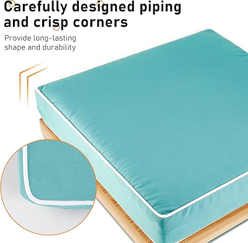 Miniatura 5 de PNP FKJP Paquete de 4 fundas de cojín para exteriores de 20 x 20 x 4 pulgadas, fundas de asiento resistentes al agua, fundas de muebles de patio,