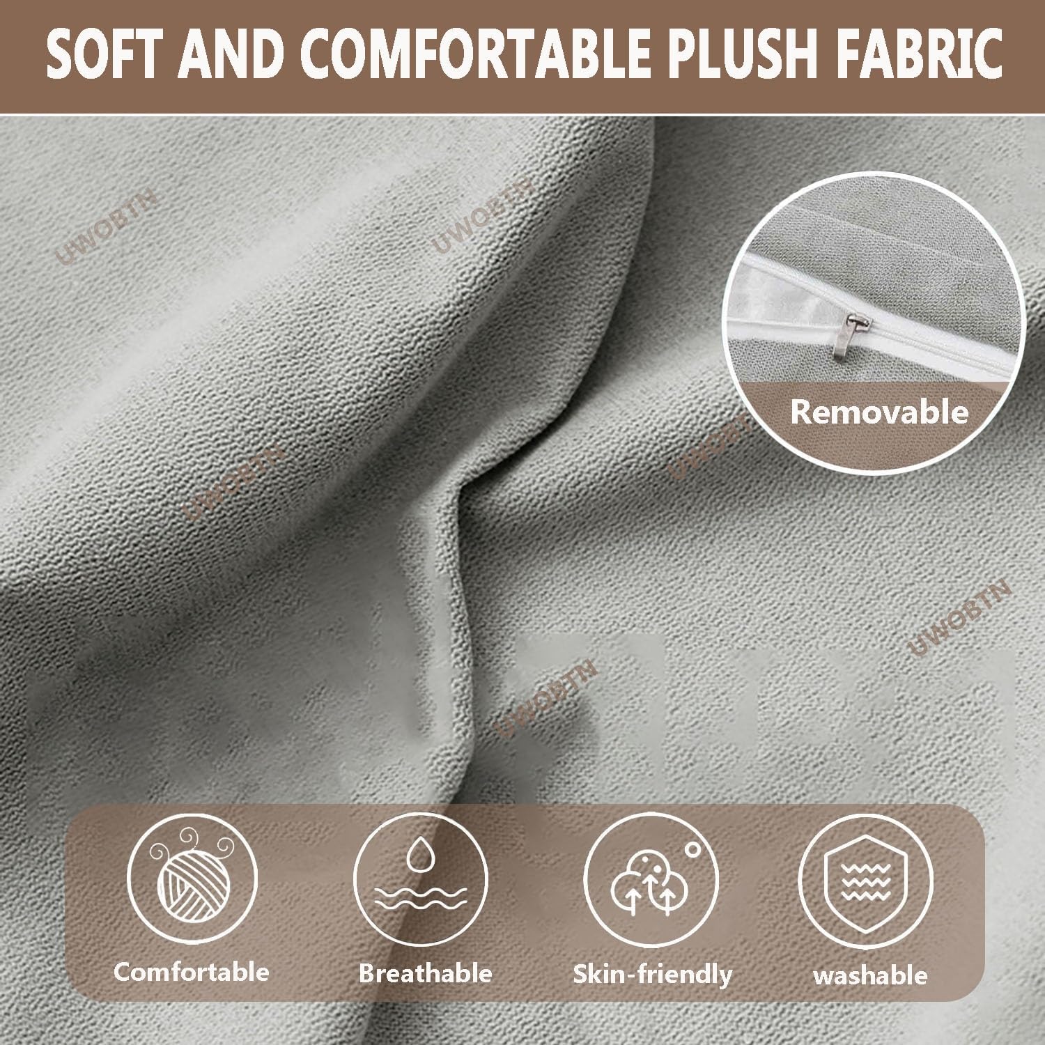 Grande Cabecera Cojín，60/70/80/90cm Suave Confort Almohada de Lectura，Desmontable Cojín para Respaldo Sofá, Reposo En Cama Lumbar Apoyo Almohada para Cama, Sofá, Silla(Color4,80x45x20cm)