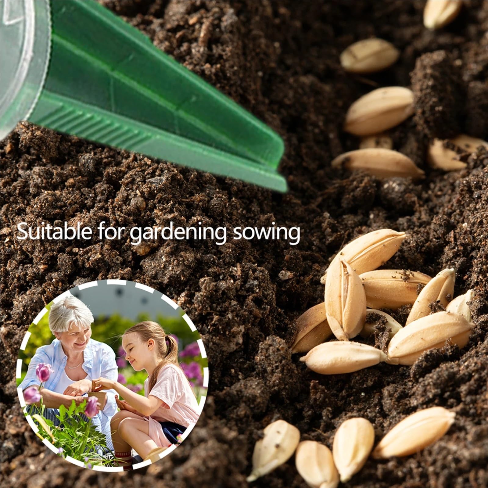 épandeurs de Jardin Épandeurs de semences Semoir de Jardin à Cadran Manuel Semoir avec Trou réglable Multifonction Portable Noirâtre Semis Semoir(10PCS)