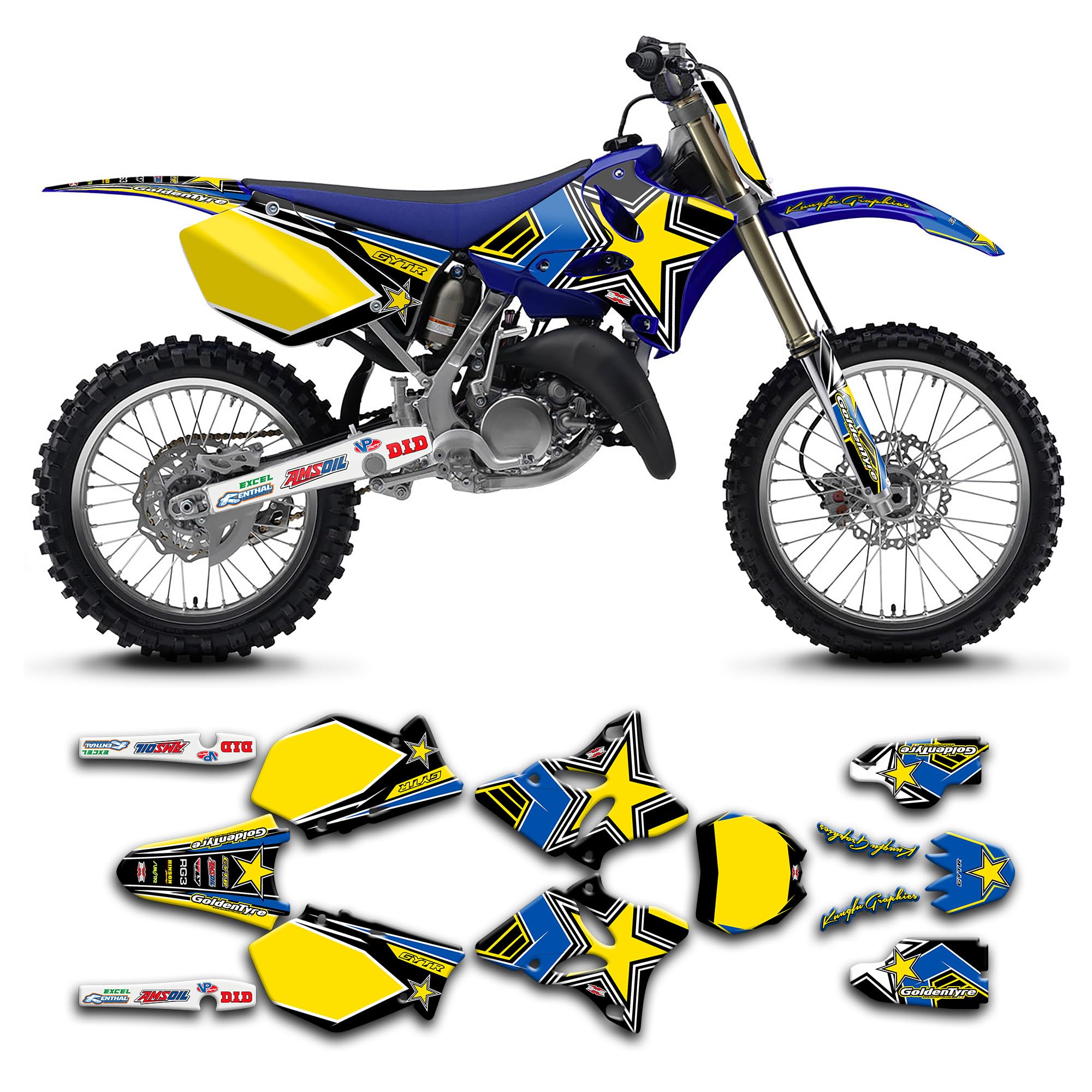 Kungfu Graphics Personnalisée en Vinyle Graphique Kit pour YZ125