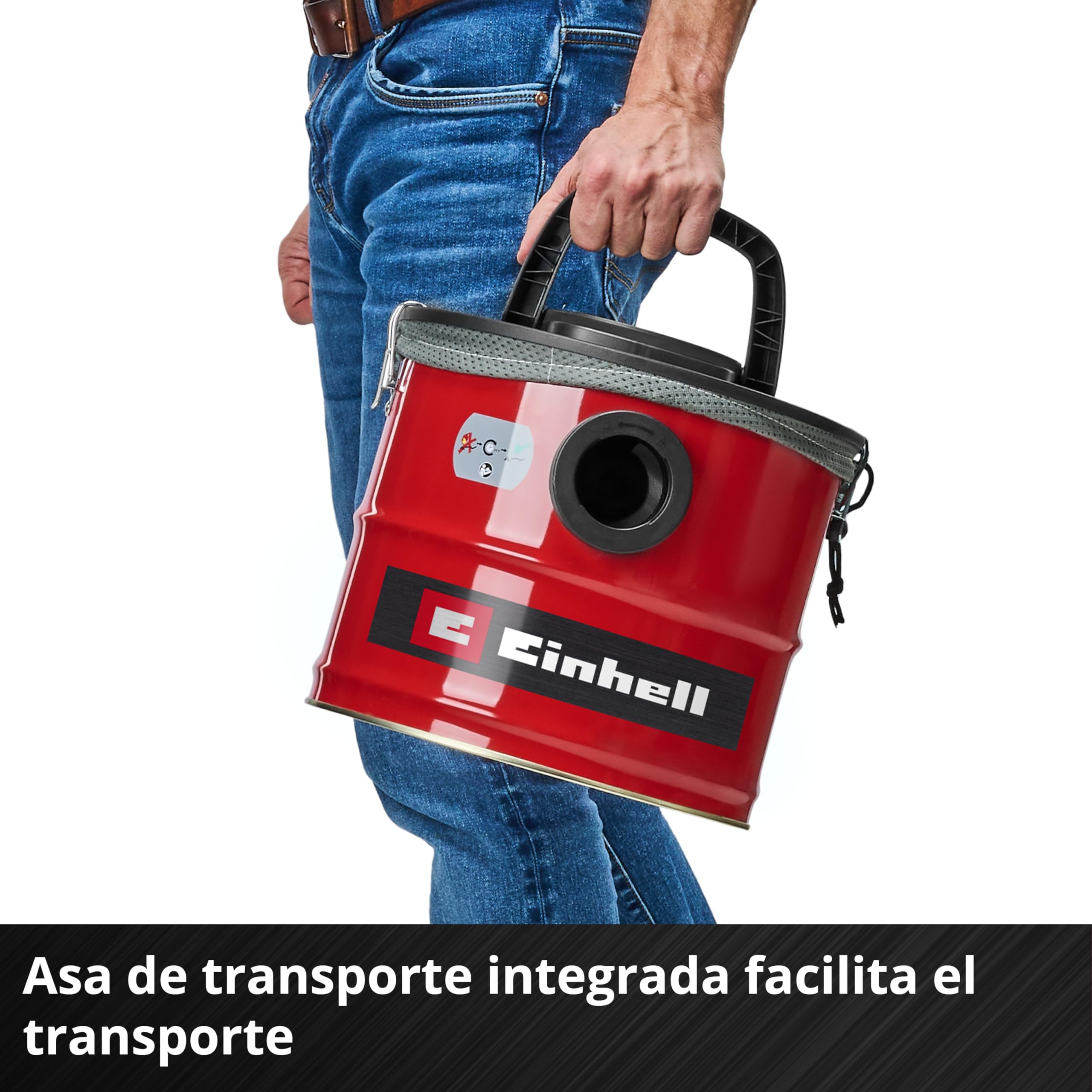 Einhell Aspirador de Cenizas TC-AV 1830 D (800 W, Potencia de aspiración 170 mbar, Recipiente colector 18 l, Sistema de Filtro, prefiltro de Polvo Fino, función de soplado, Manguera 1 m, Cable 2 m)
