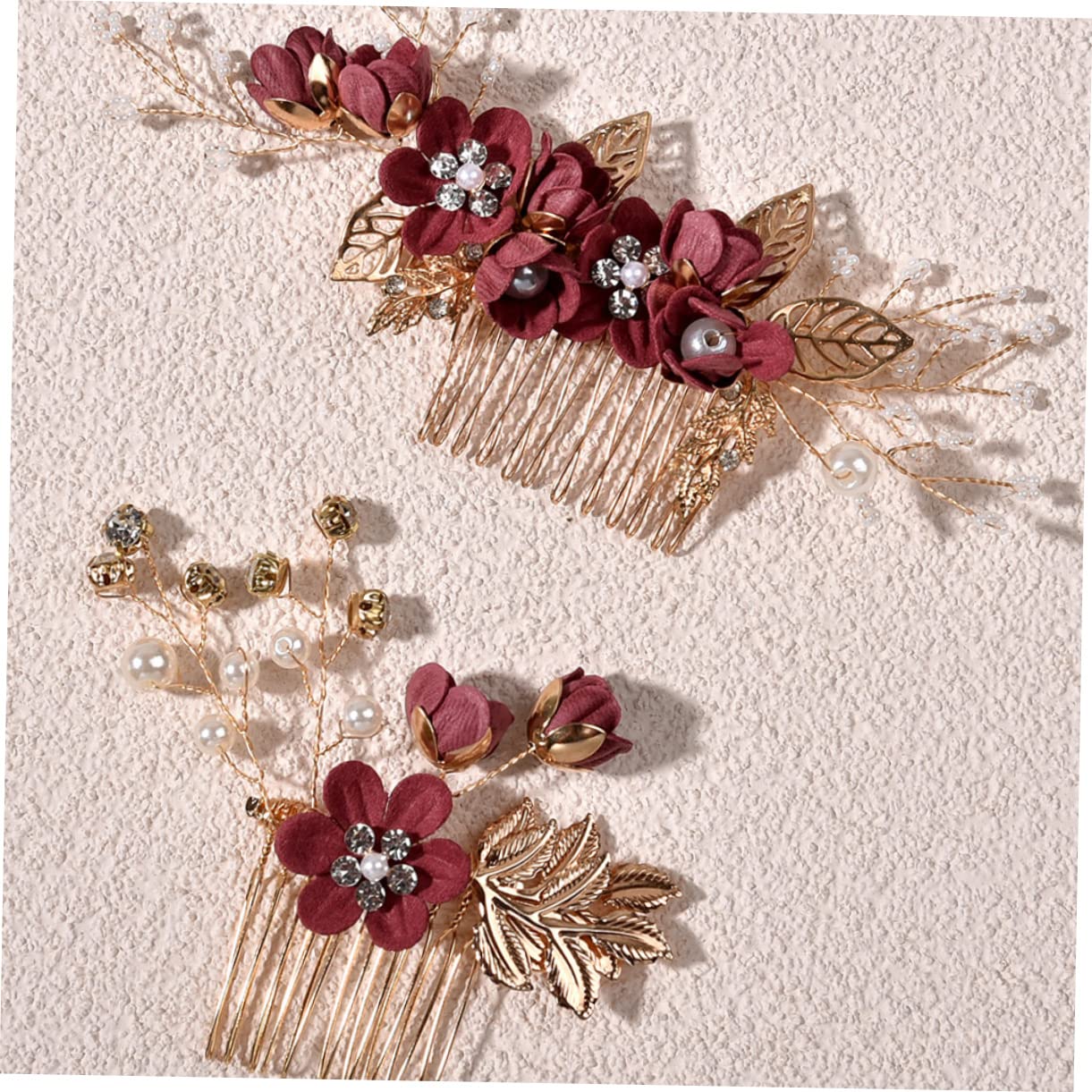 Abaodam 4 Juegos Horquilla Para El Cabello Para Mujeres Trenzas Peine De Inserción De Pelo De Boda Peine De Flor De Decoración Flor Novia Aleación De Zinc Delicado