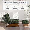 Sillón de Acento M AX YOYO con Otomán, Sillón Lounge con Respaldo Ajustable | Sillón de Sala Tapizado con Set de Reposapiés, Sillón Moderno para Sala de Lectura, Verde 7