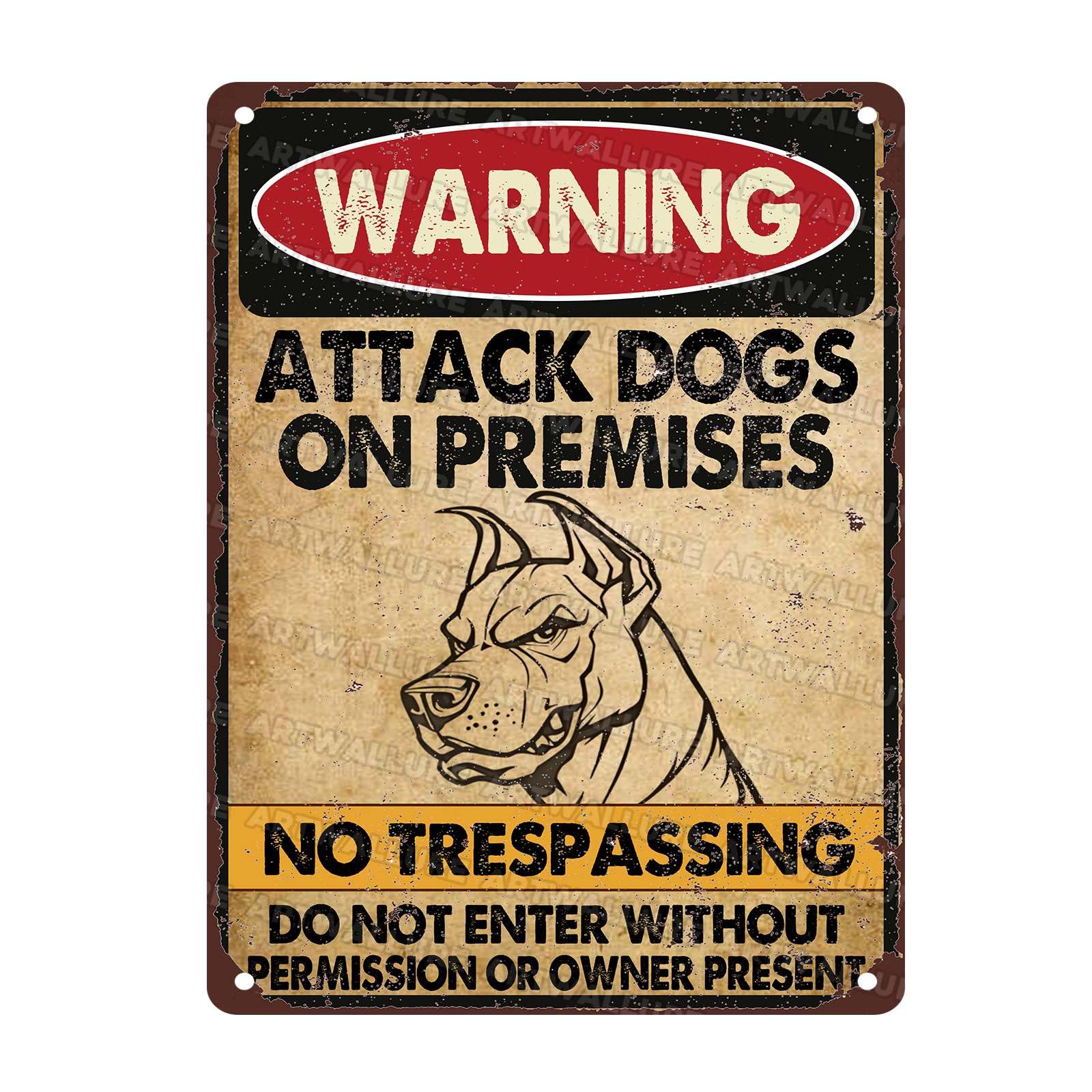 Doberman Dog Vintage Sign Beware Of Dog Metal Sign Not Responsible for Injury Or Death for Home Bedrooms Kitchen Bars Pubs Garages Gardens Patios Porches 12x16Inch