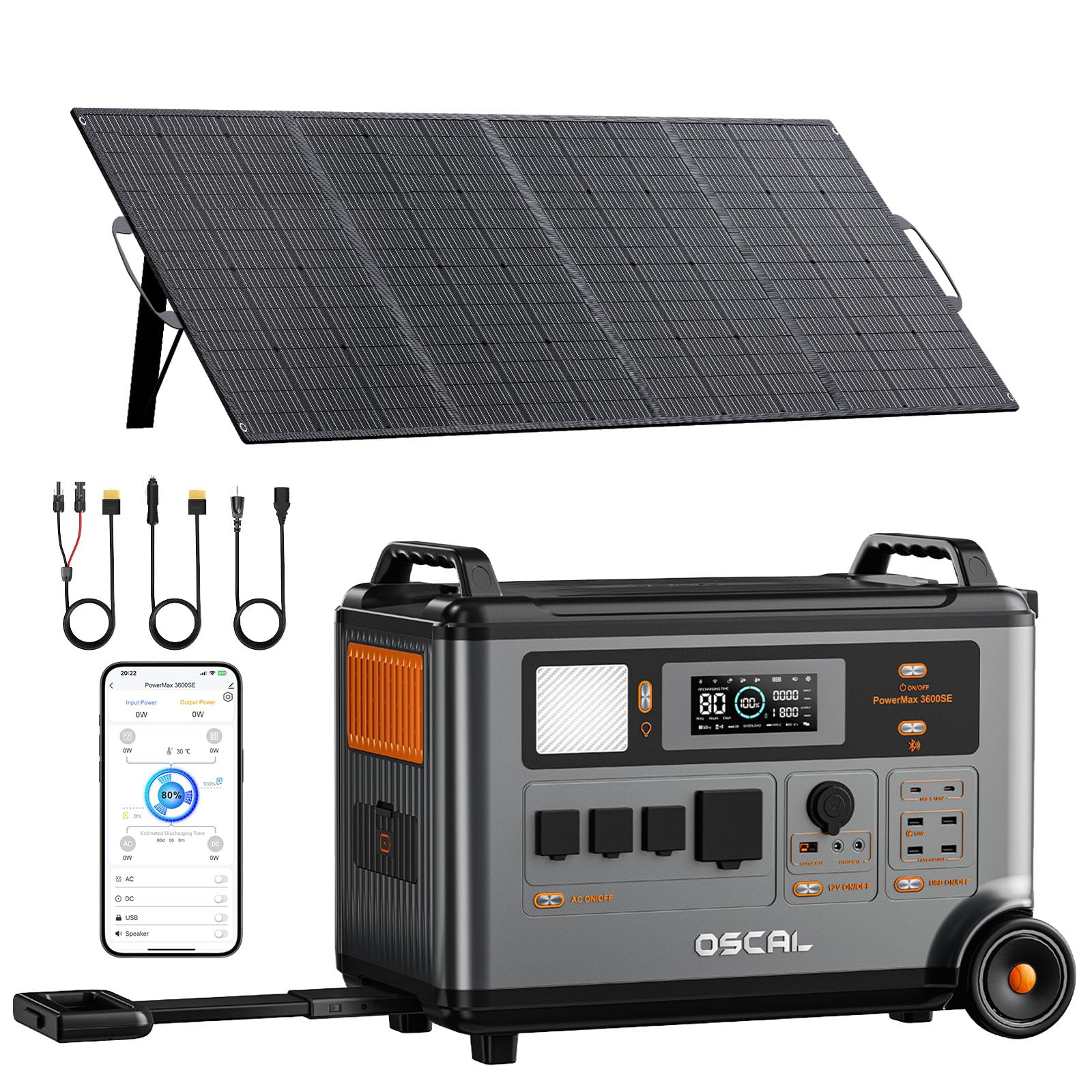 OUKITEL BP3000E Estacion de Energia Portatil (PowerMax 3600SE(3600Wh)+ 200W)