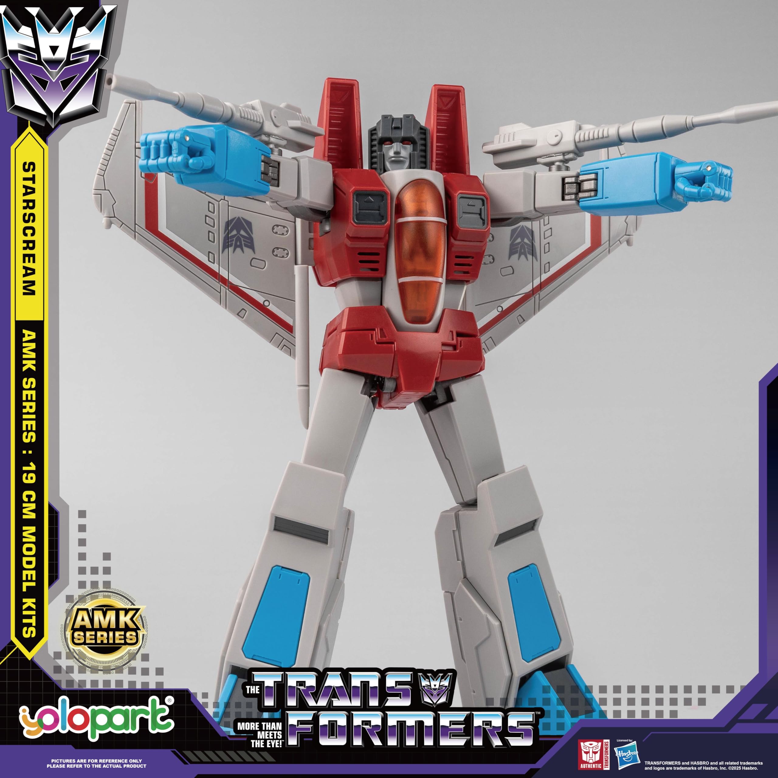 YOLOPARK Starscream Transformers Zabawki, seria AMK Transformers G1 Figurki akcji, 19 cm wysoce składane Zabawki z Decepticons dla dorosłych chłopców i dziewczynek, bez możliwości przekształcania