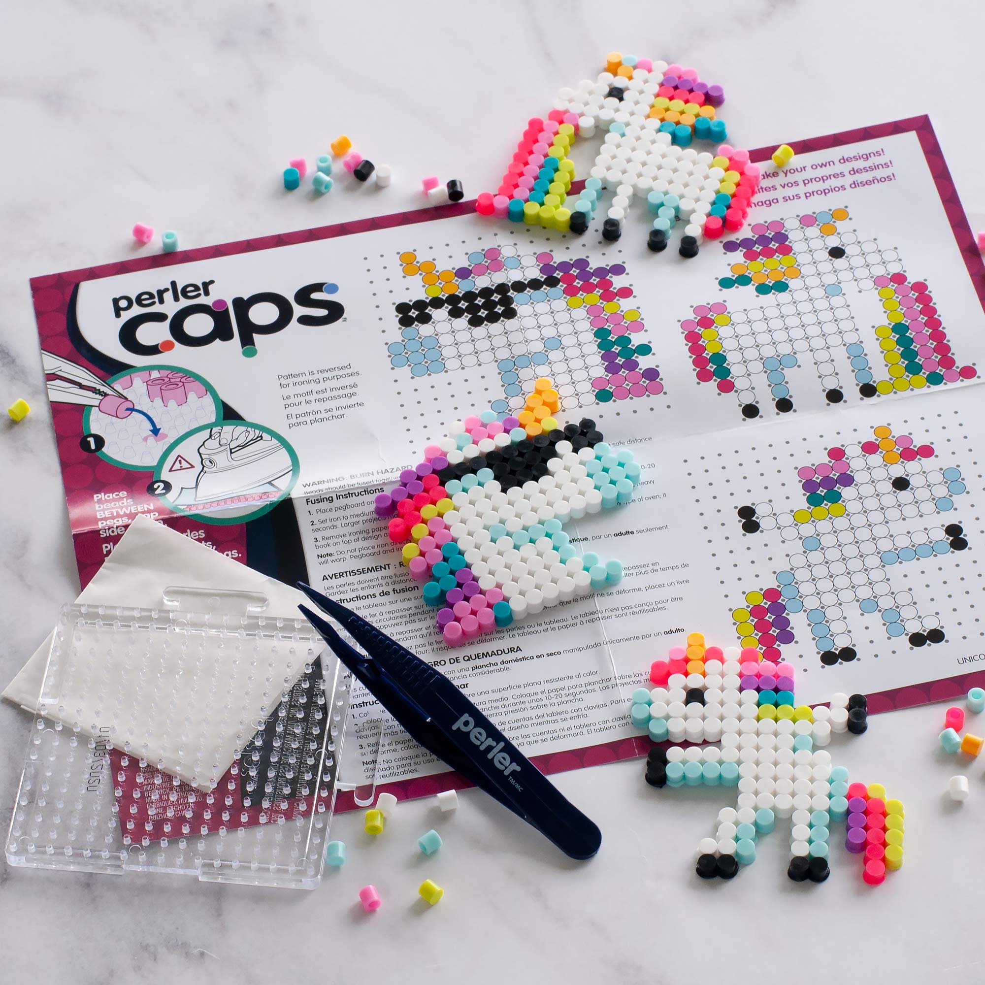 Perler 80-54656 Solid-Top Cap Fuse Beads, 1006pcs, Unicorn