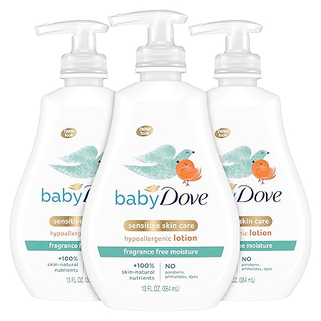 Baby Dove Fragrance Free Lotion, Sensitive Moisture, 13 Ounce (Pack of 3)