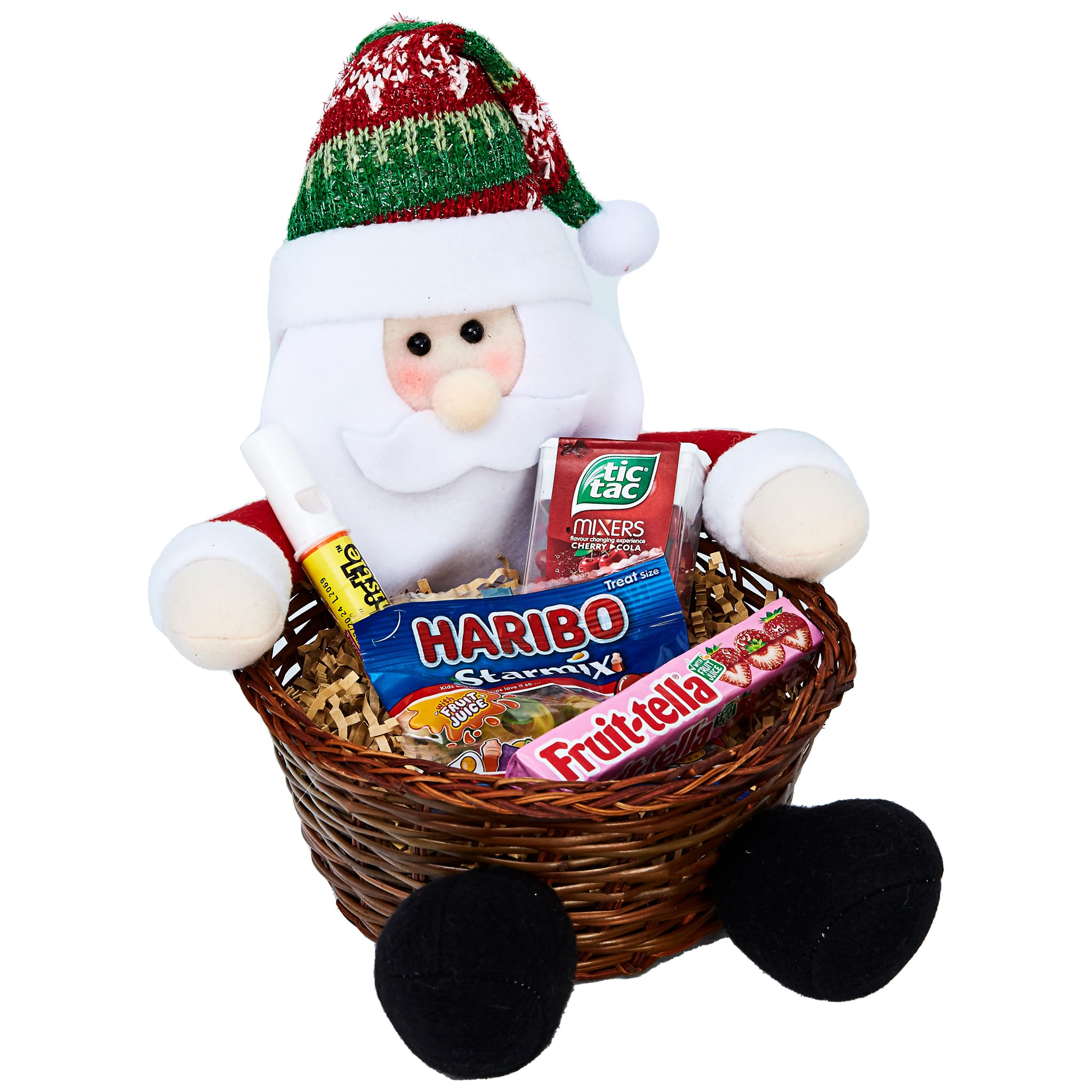 Partisan Products Plush Santa Christmas Hamper Basket Set Create Your Own Gift Box Xmas Present