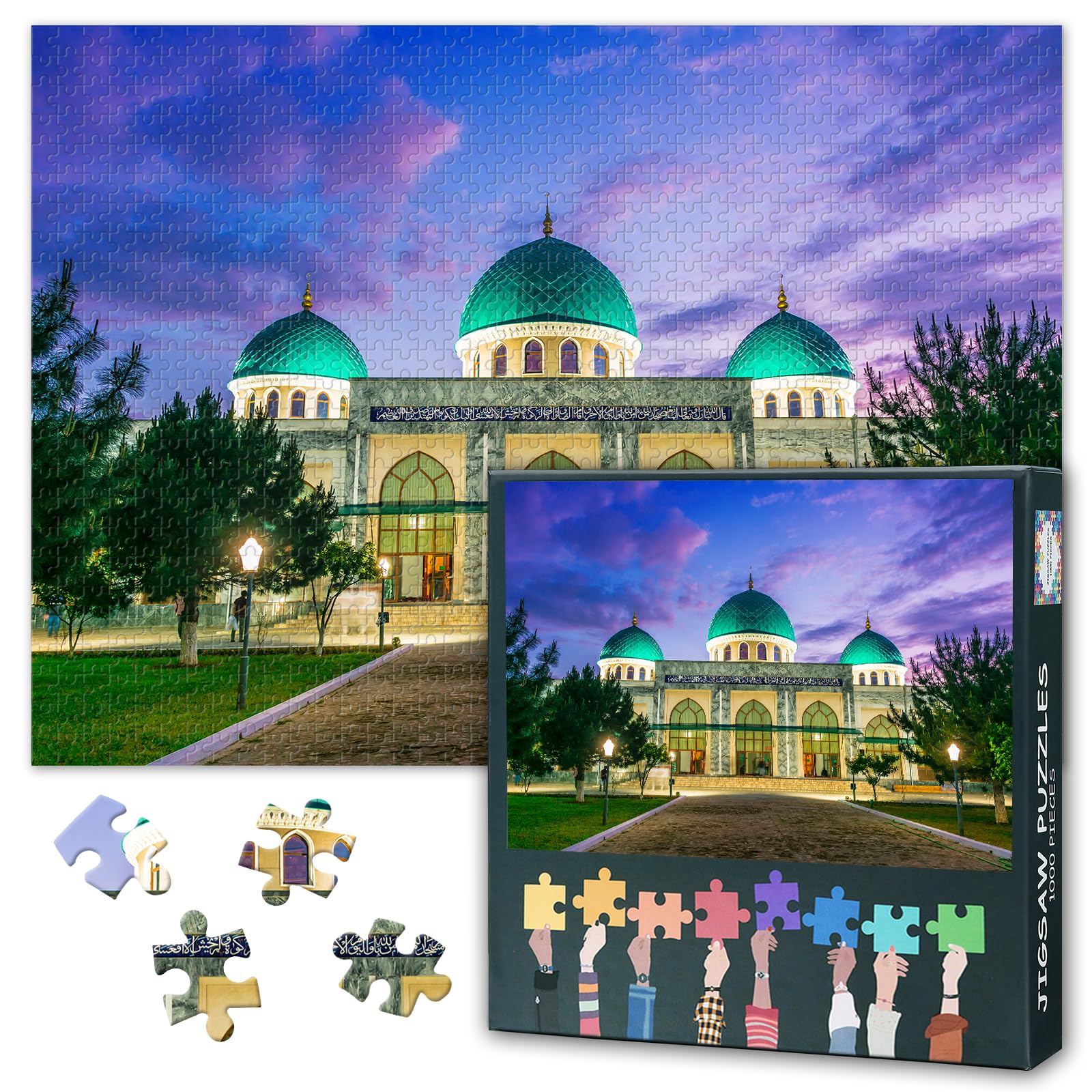 Puzzles for Adults 1000 Pieces, Khoja Ahrar Valley Mosque Jigsaw Puzzles, Adult Puzzle for Adults, Educational Fun Games or Toys for Elders Friends 20X27 INCH