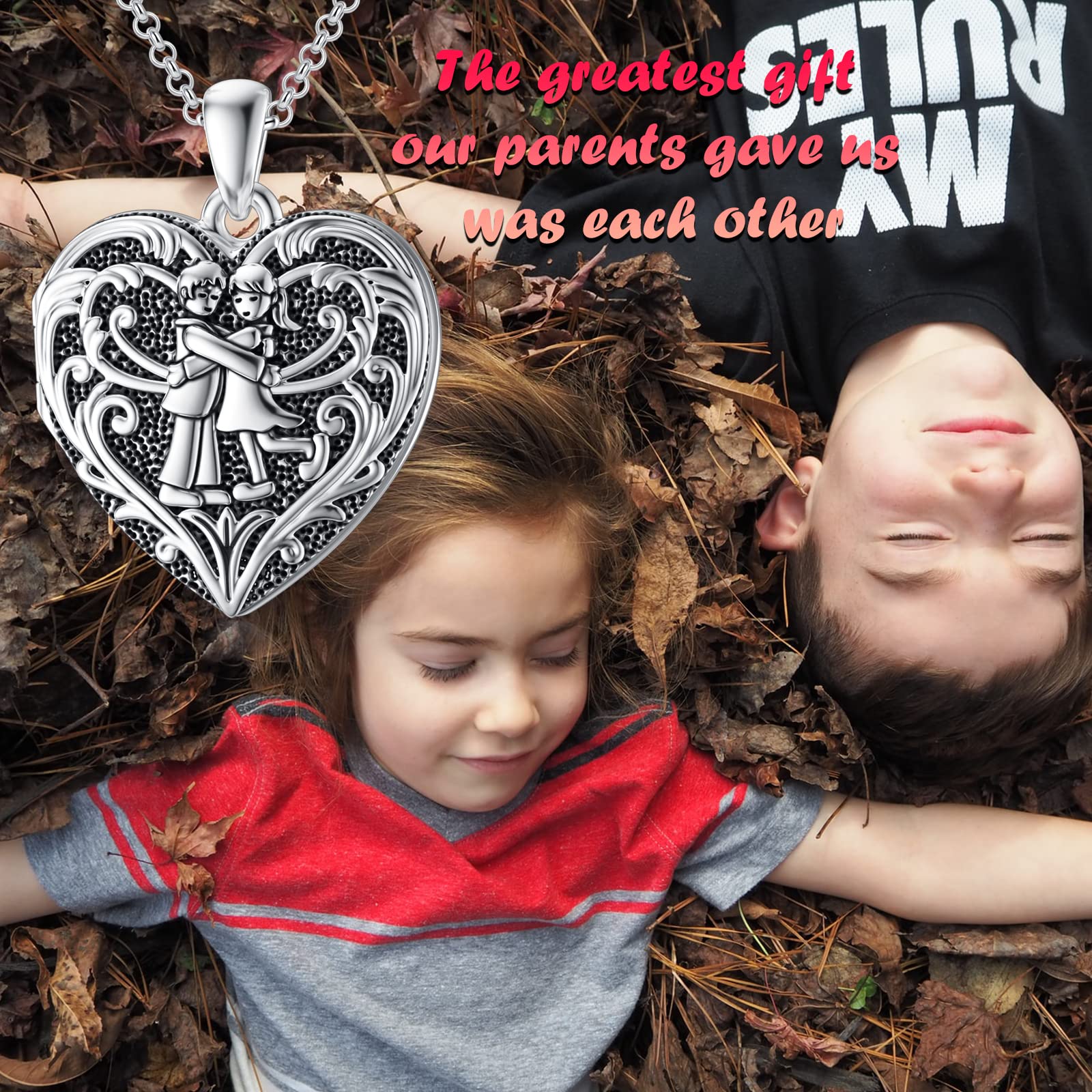 SOULMEET Herz/Rund Form Medaillon Halskette Sterling Silber Halskette Hält Bild Fotos Personalisierte Foto Anhänger Halskette für Frauen Mädchen