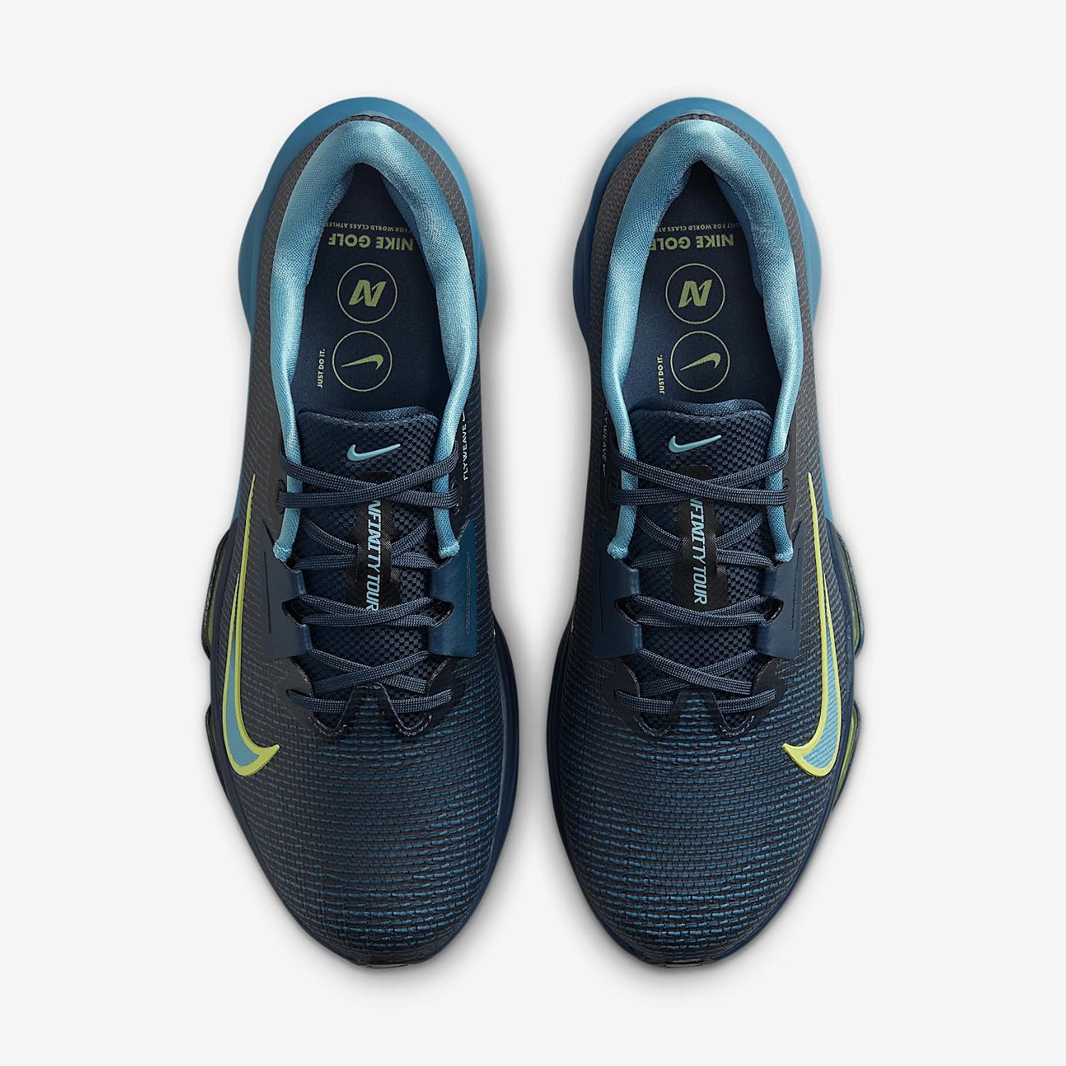 Nike Infinity Tour 2 Golf Shoes (HQ2158-400, Armory Navy/Smokey Blue/Light Lemon Twist) Size 9.5