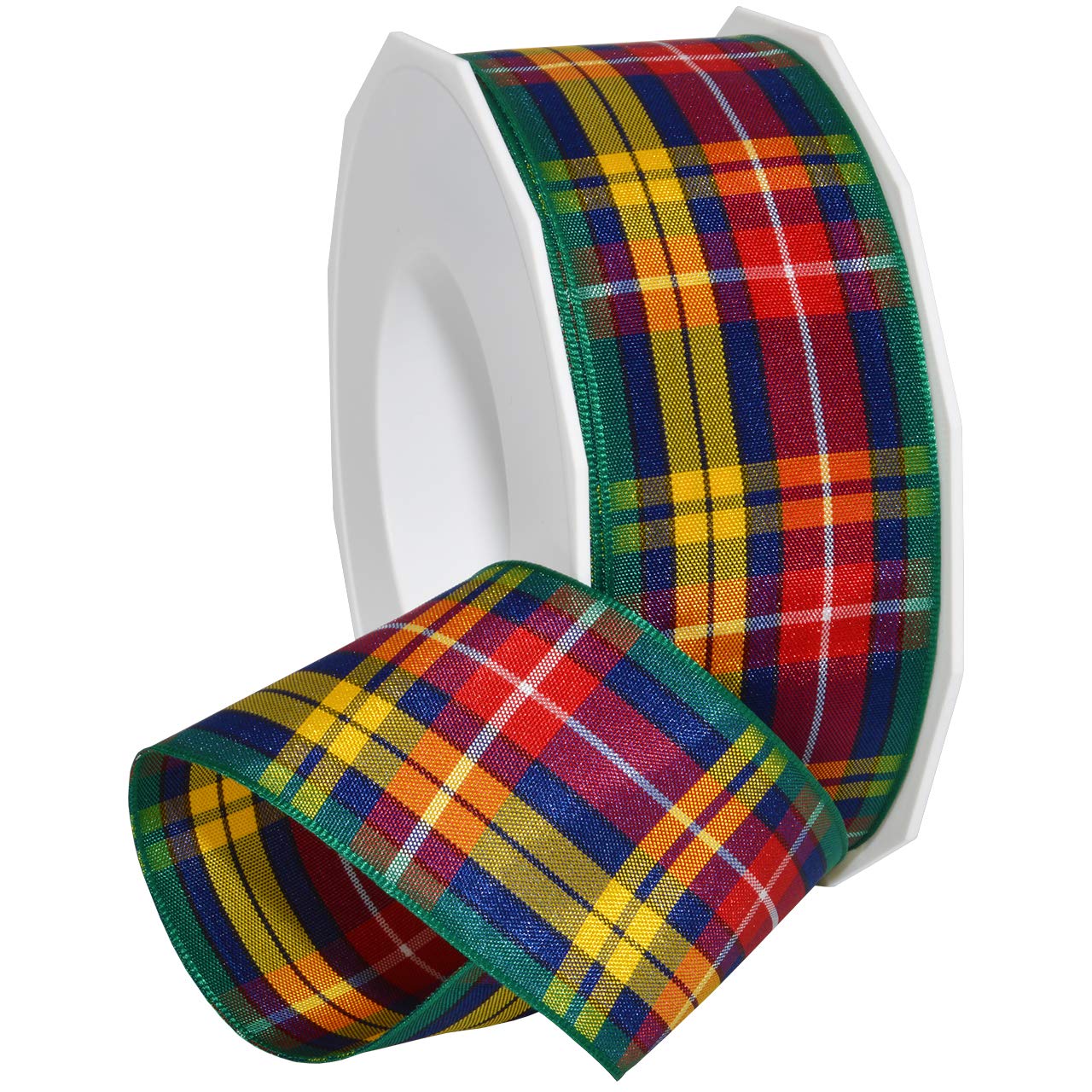 Morex RibbonMorex Ribbon Edinburgh Ribbon, Scottish Heritage Family Colors, Christmas and Wedding Decorations, Plaid, 1.5 Inch by 27 Yards, Buchanan
