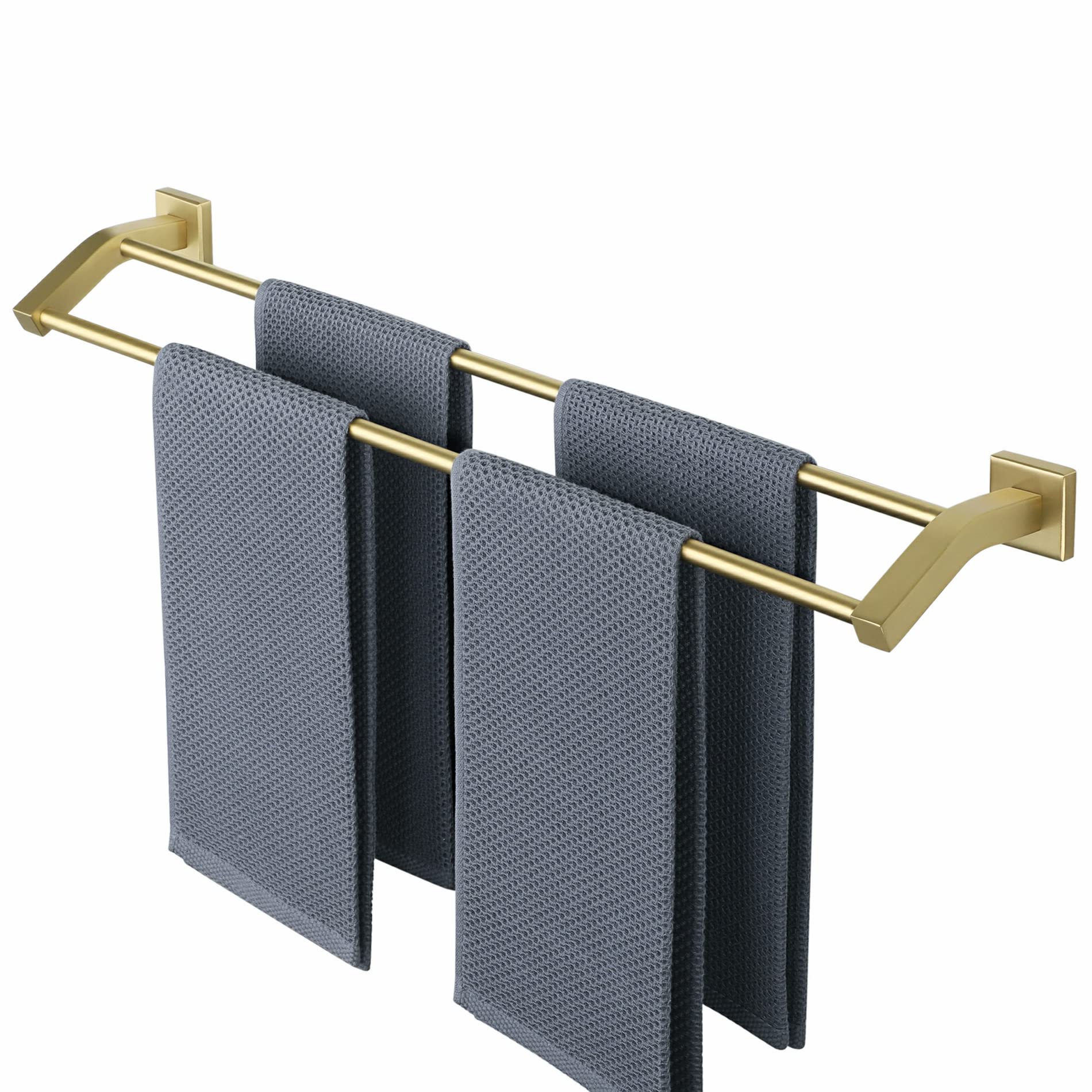 Alise Double Bath Towel Bars Towel Racks for Bathroom,Wall Mount Towel Holder Heavy Duty SUS304 Stainless Steel Towel Hanger Towel Rail,GK9700-G Golden Finish,28-Inch