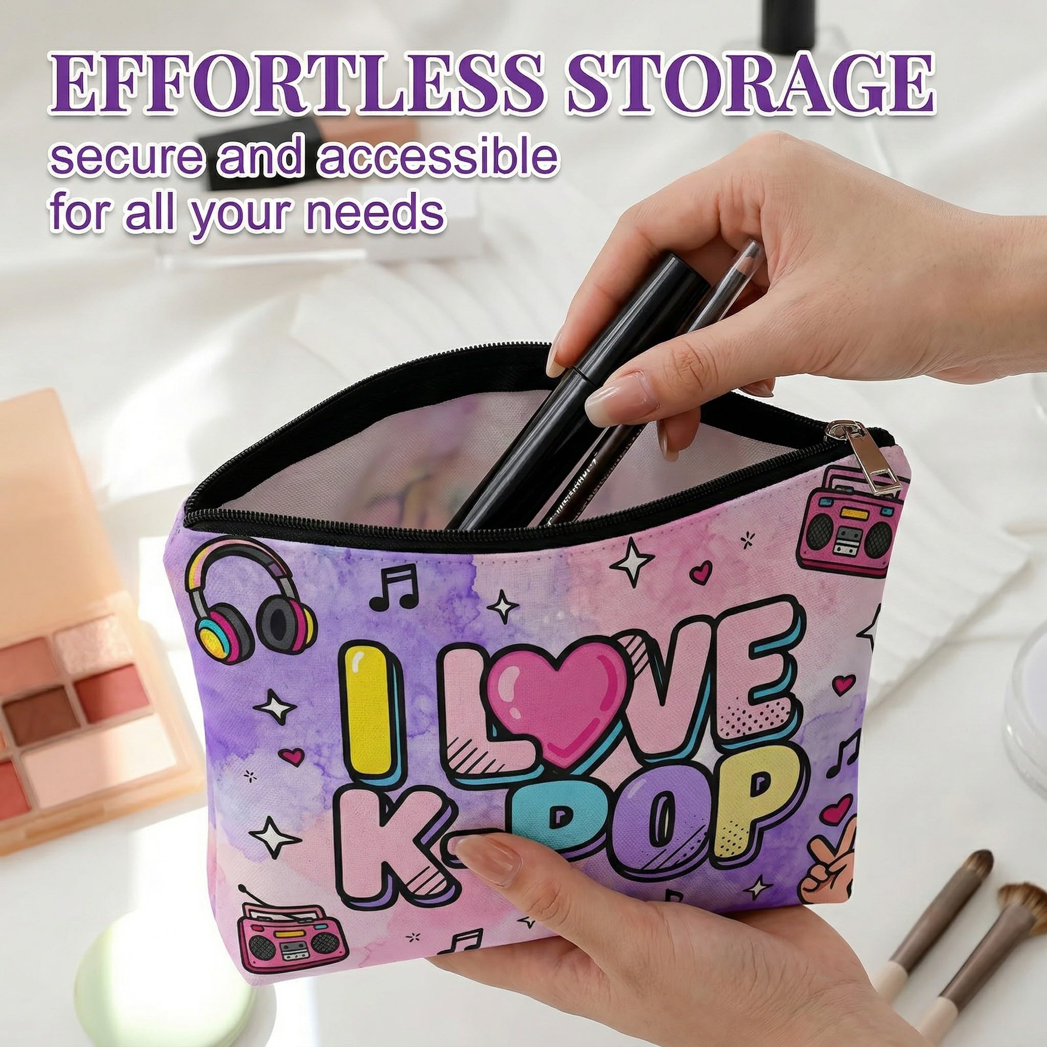 Neceser Mujer K Pop Regalos Neceser Detalles Cumpleaños Guerreras Kpop Estuch Maquillaj Mujer Niñas Llaveros K Pop Neceser para Maquillaje Complementos Viaj Autocolantes — view 6