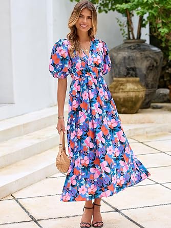 Maxigerui Women's Summer Floral Maxi Dress Spring Wedding Guest Dress 2026