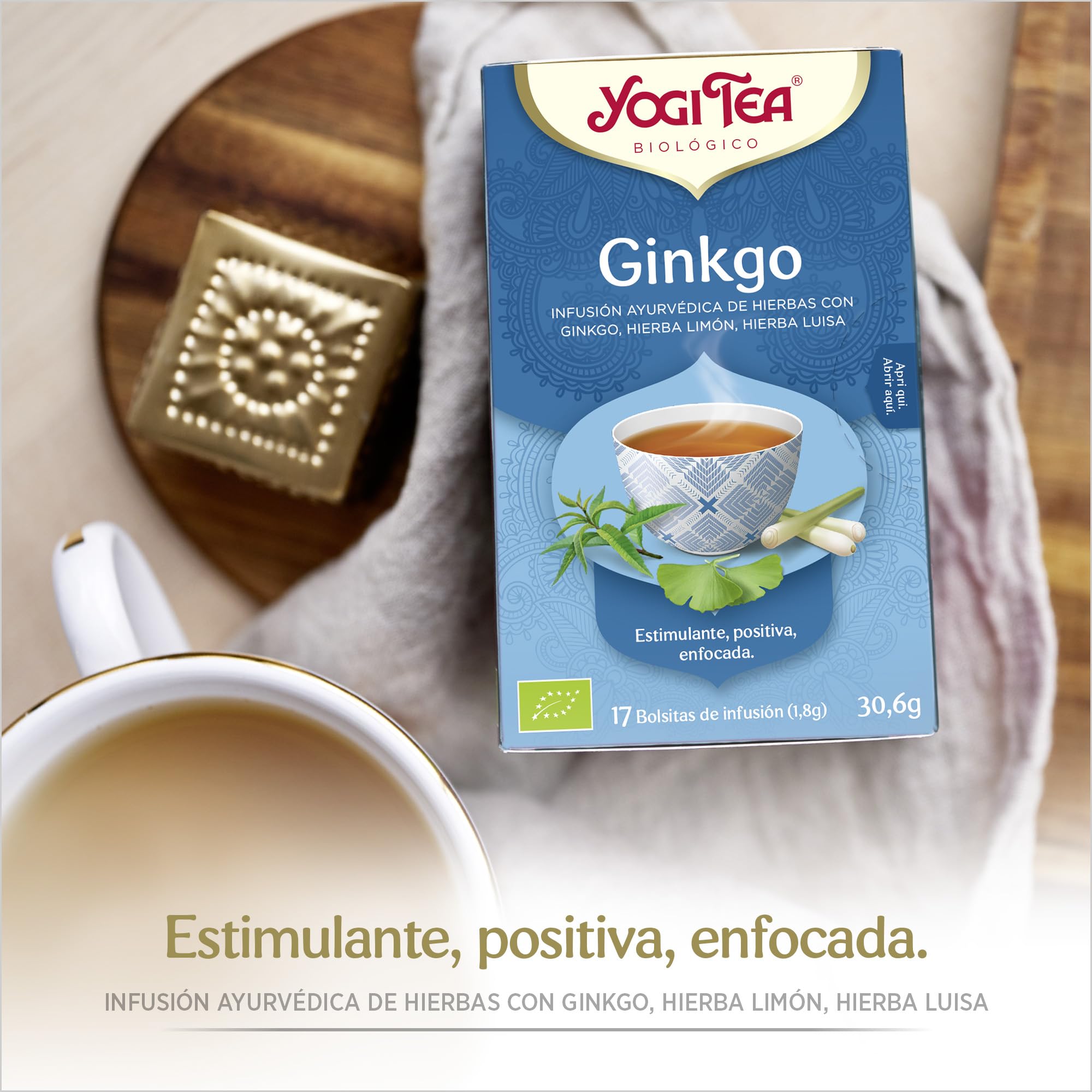 Yogi Tea - Ginkgo - Infusión Ayurvédica - Con Menta y Citronela - Sin Cafeína - 3x17 bolsitas (51 bolsitas en total)
