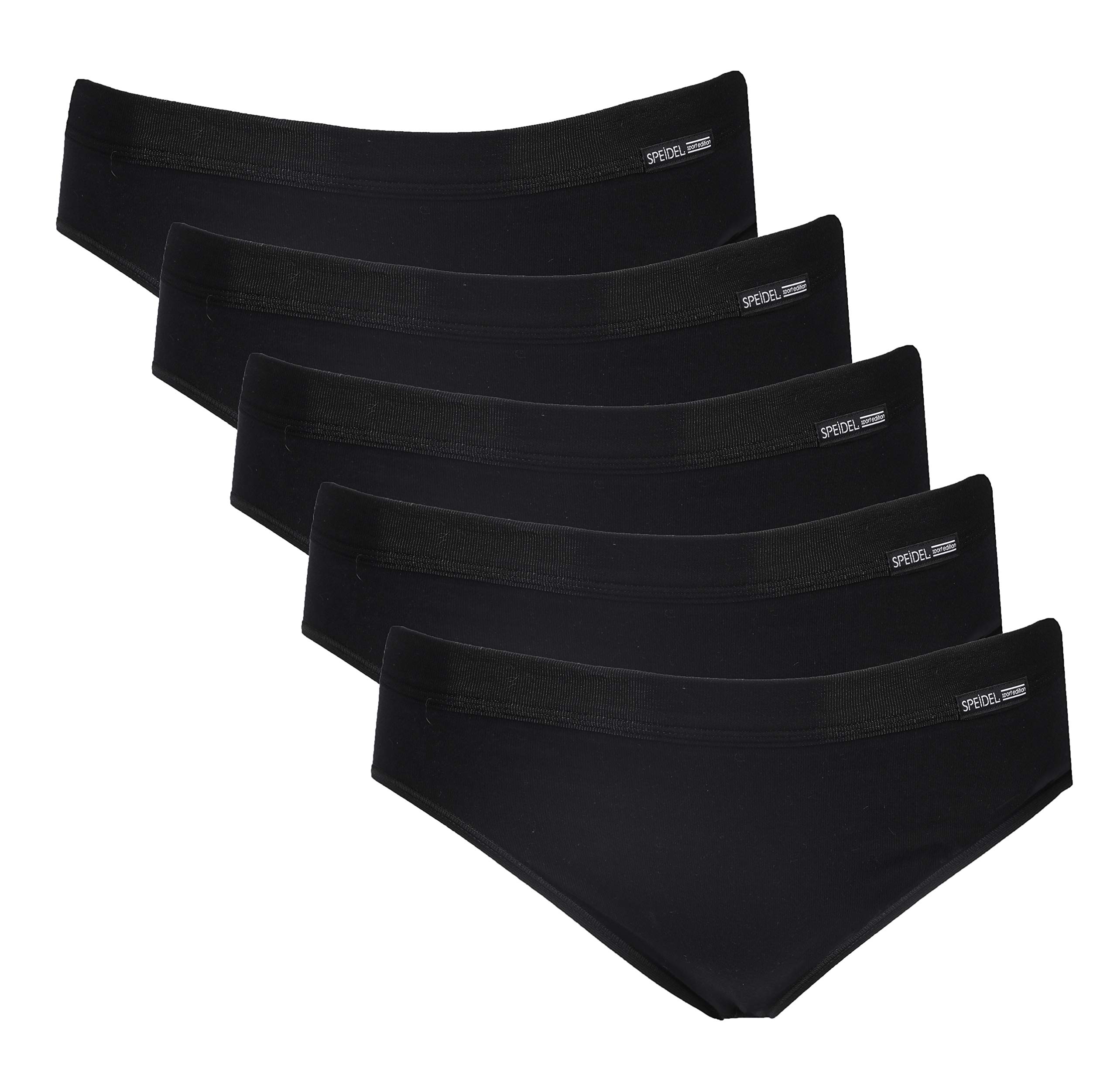 5 Stück Jazzpants Sport Edition Damen Unterwäsche Slip Unterhose 100% Bio Baumwolle Farbe: schwarz GröÃŸen 38-48 GröÃŸe 38