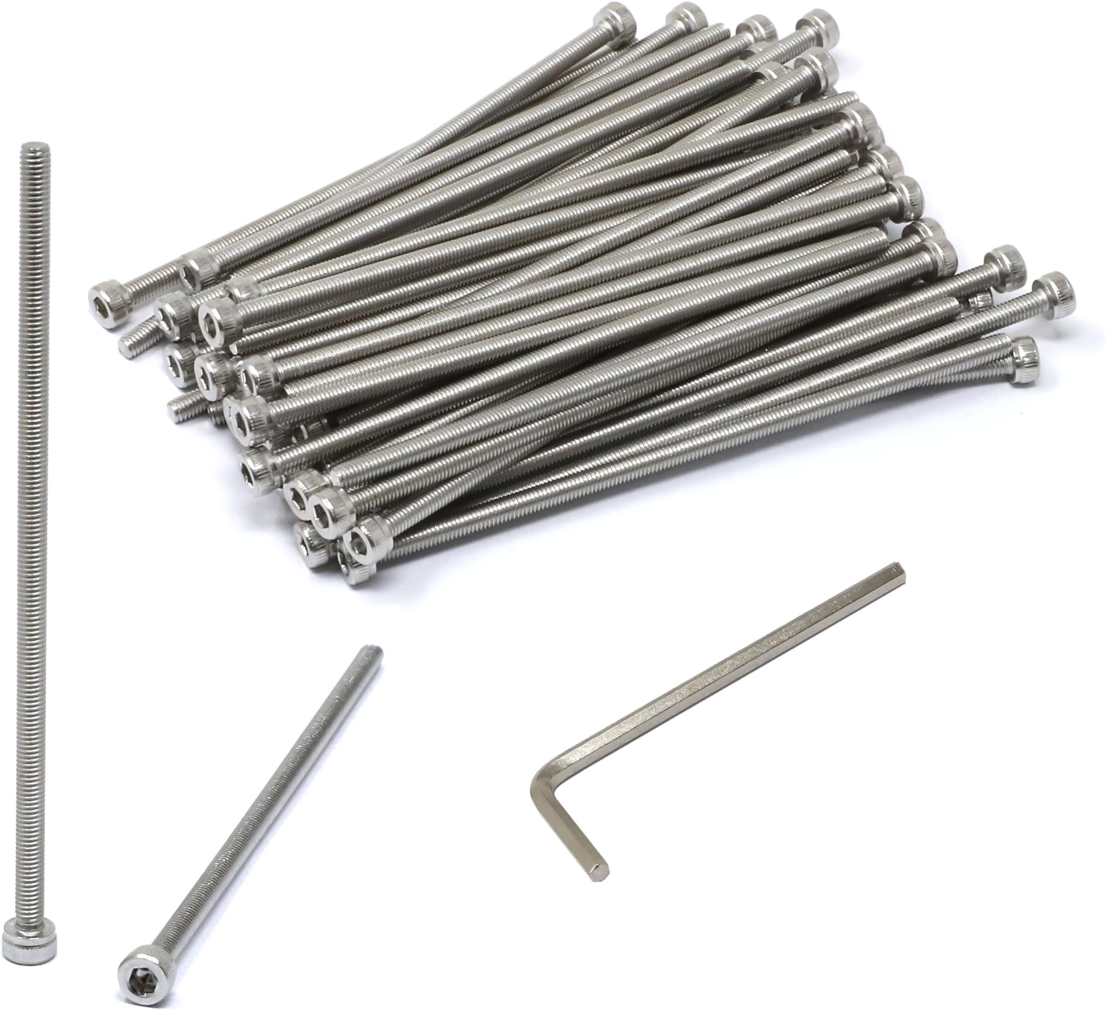50 Pcs M3 x 80mm Thread Pitch 0.5 mm Stainless Steel 304 Hex Socket Head Cap Screws Bolts Kit