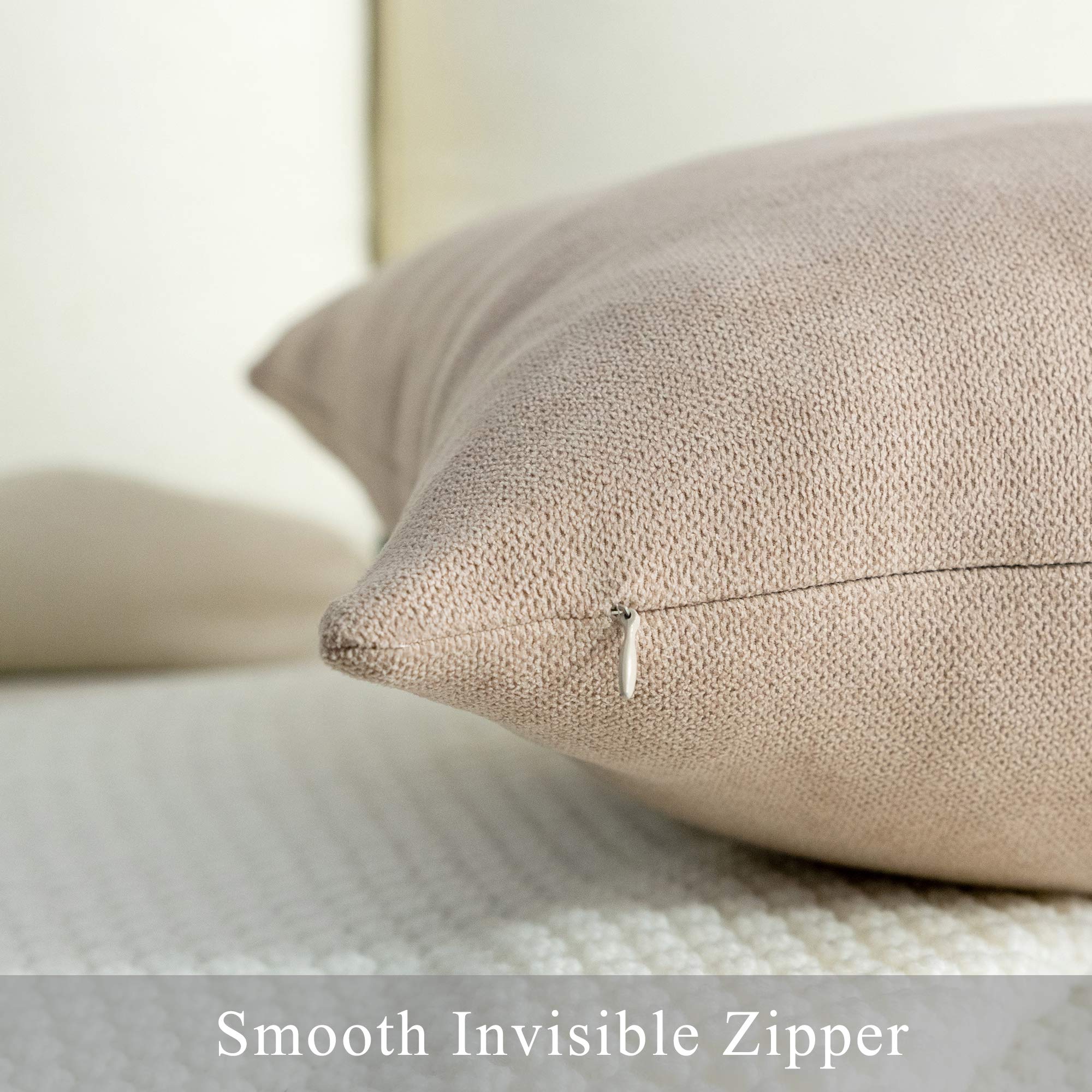 Stellhome Chenille-Kissenbezüge – 2 Stück, 30x50 Cm, Beige – Weich, Kuschelig & Pflegeleicht