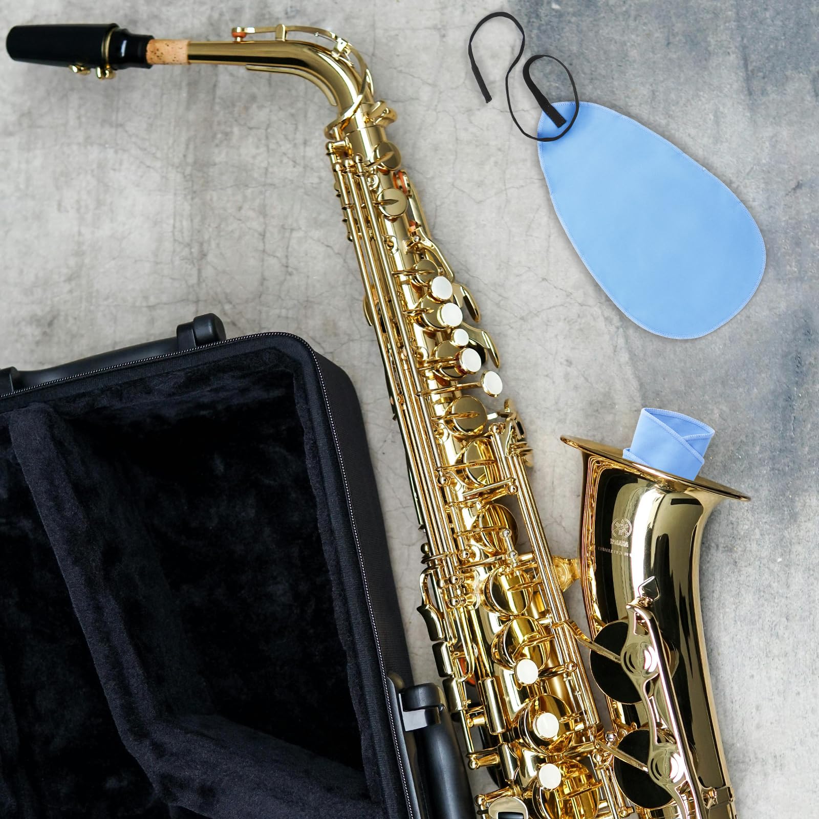 Kit de limpieza de clarinete, paño de limpieza para clarinete, kit de paño de limpieza para clarinete, piccolo, flauta, saxofón y saxofón (azul claro)
